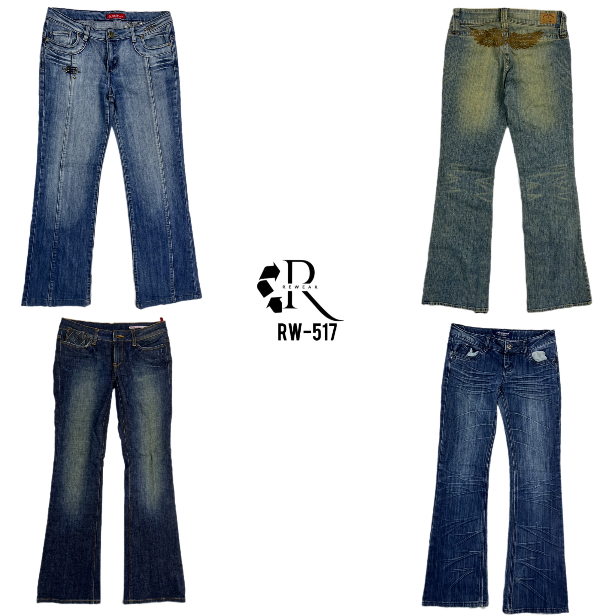 Y2k Unique Flared Jeans (RW-517)