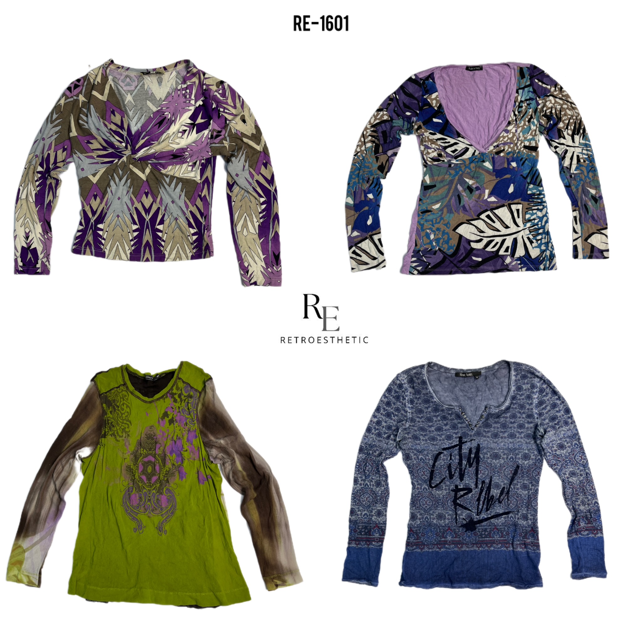 Y2K Cutesy Full Sleeve Mesh Mix Tops (RE-1601)