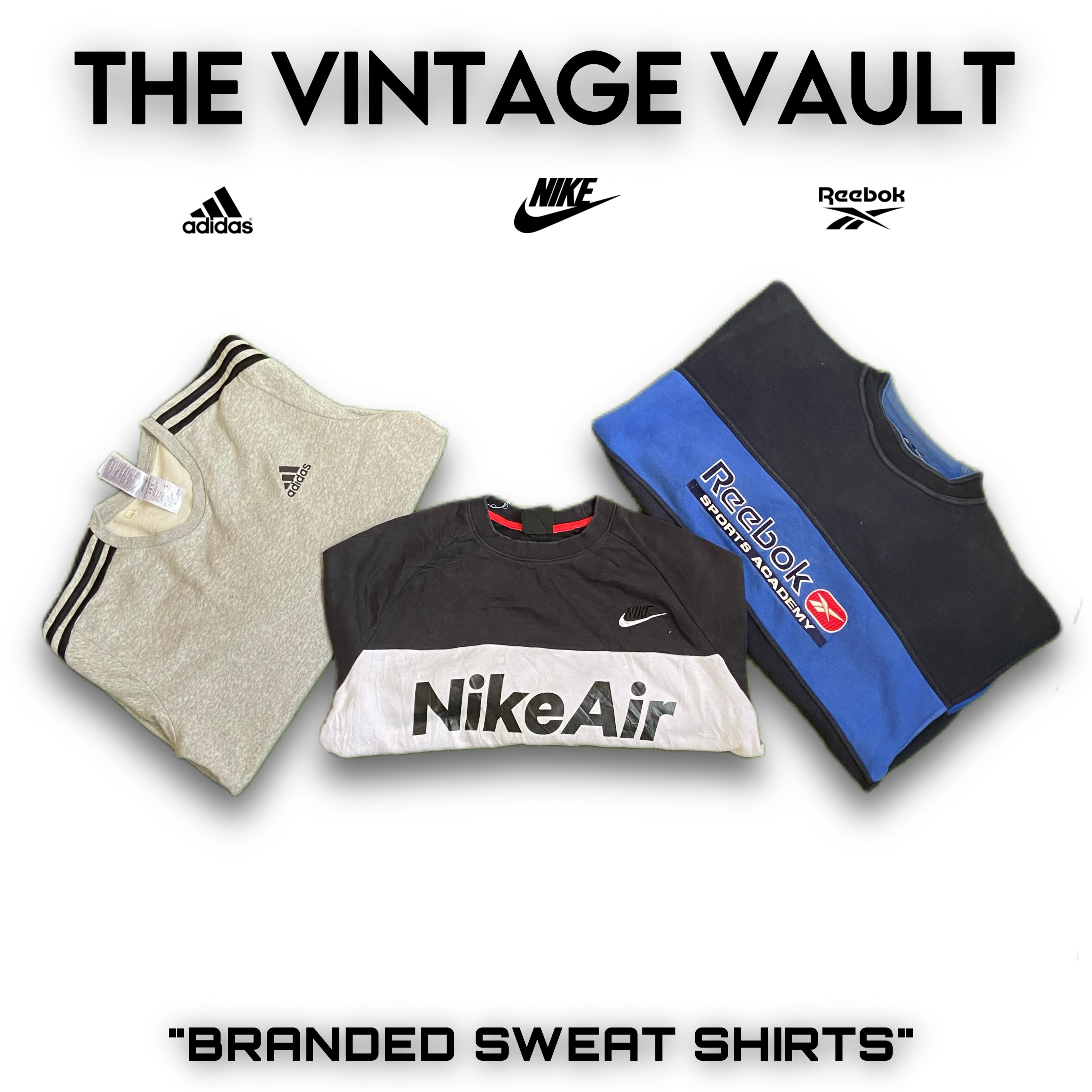 Felpe con logo tra cui Nike, Adidas e altri.