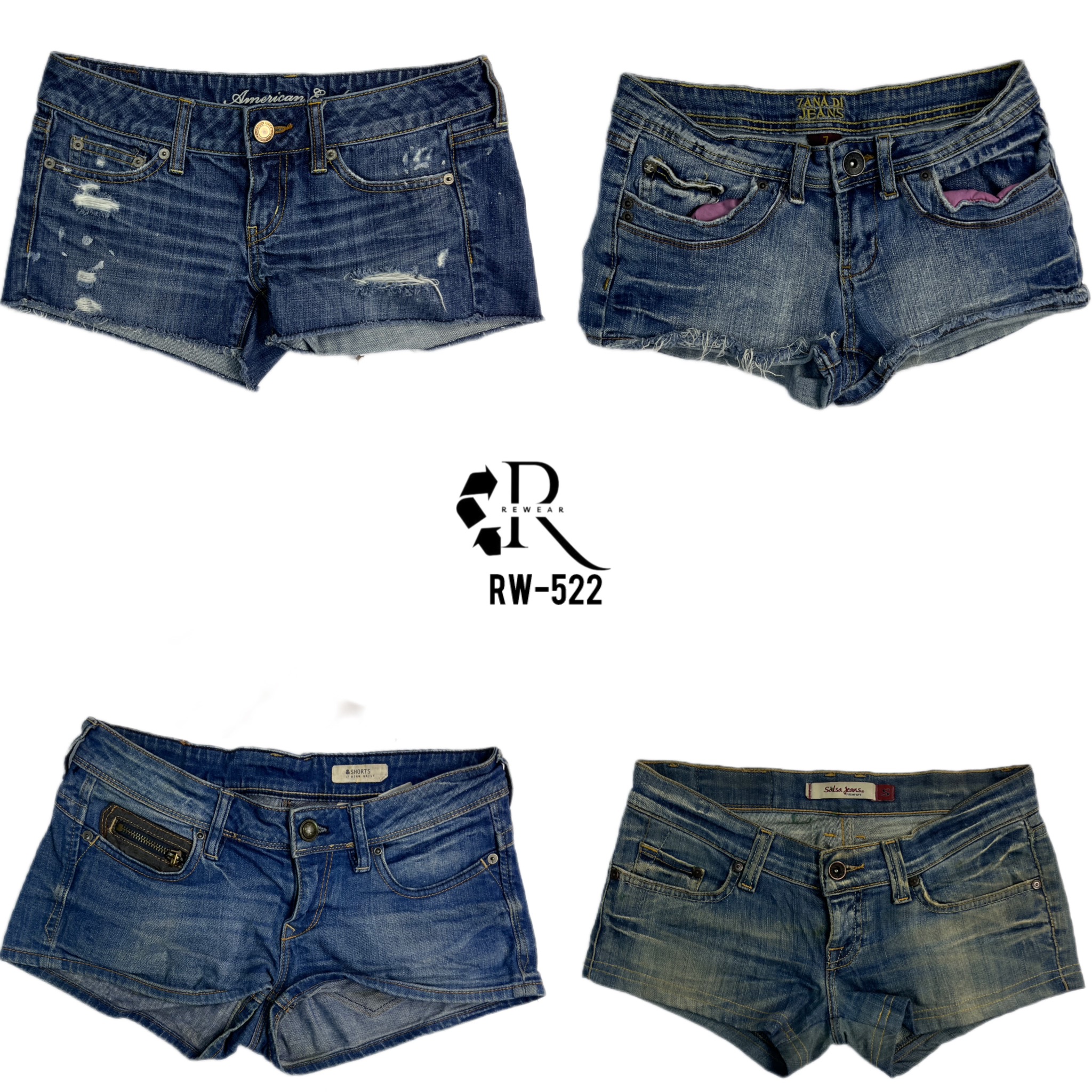 Y2K IT Girl Denim Micro Mini Shorts (RW-522)