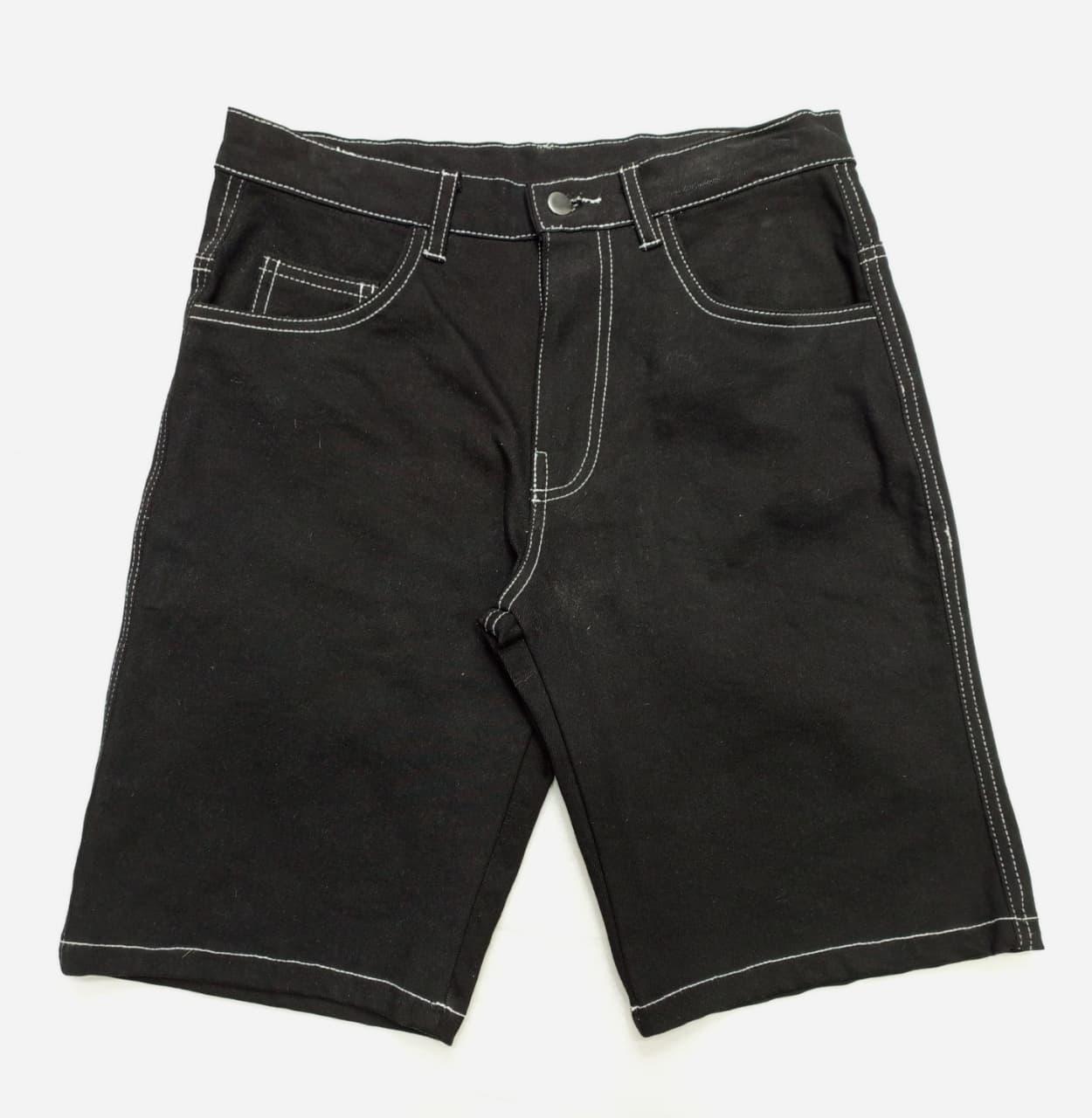 Shorts de Denim com Estampa Stussy Estilo Refeito CR827