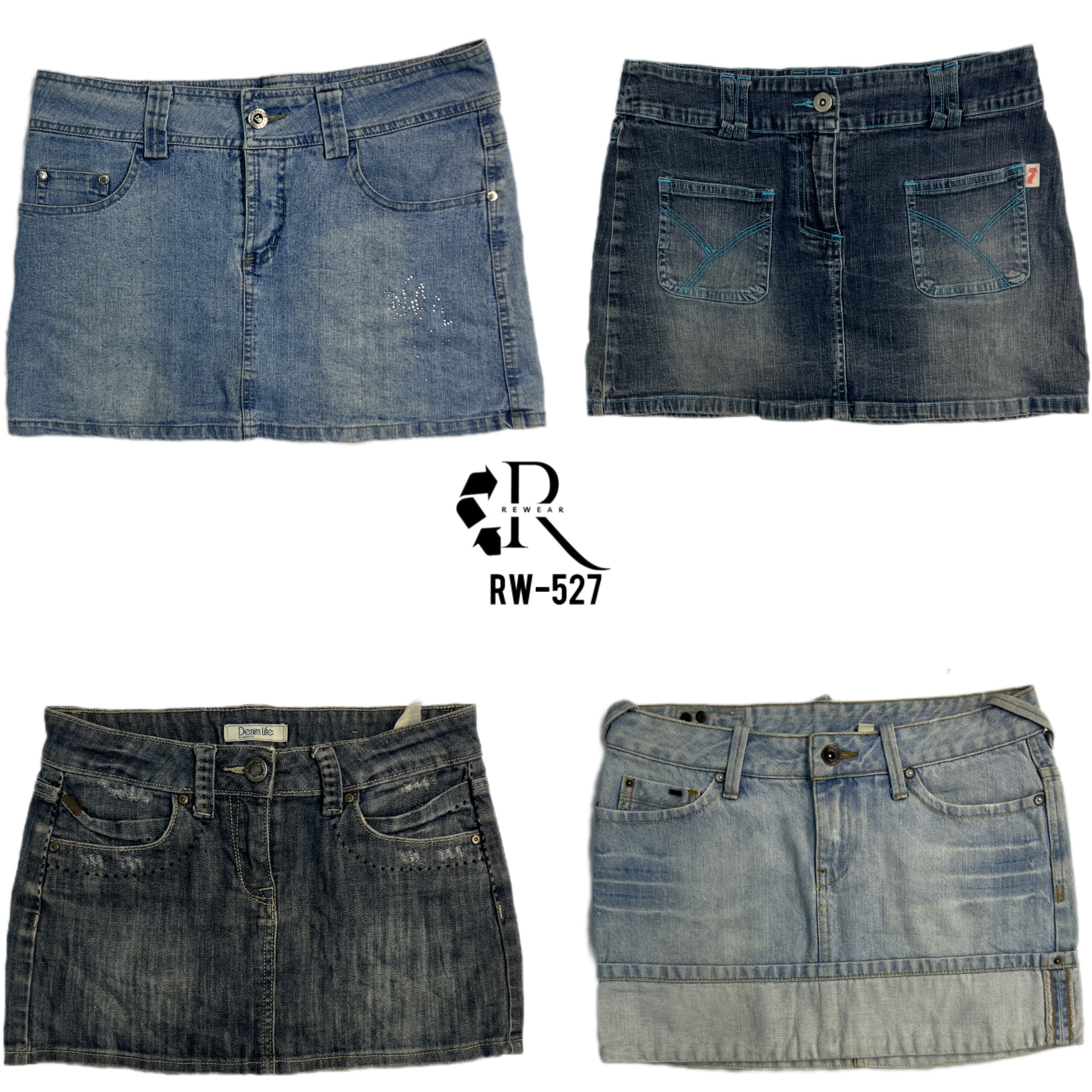 Jupes mini en denim micro de l'ère Y2K de Britney (RW-527)