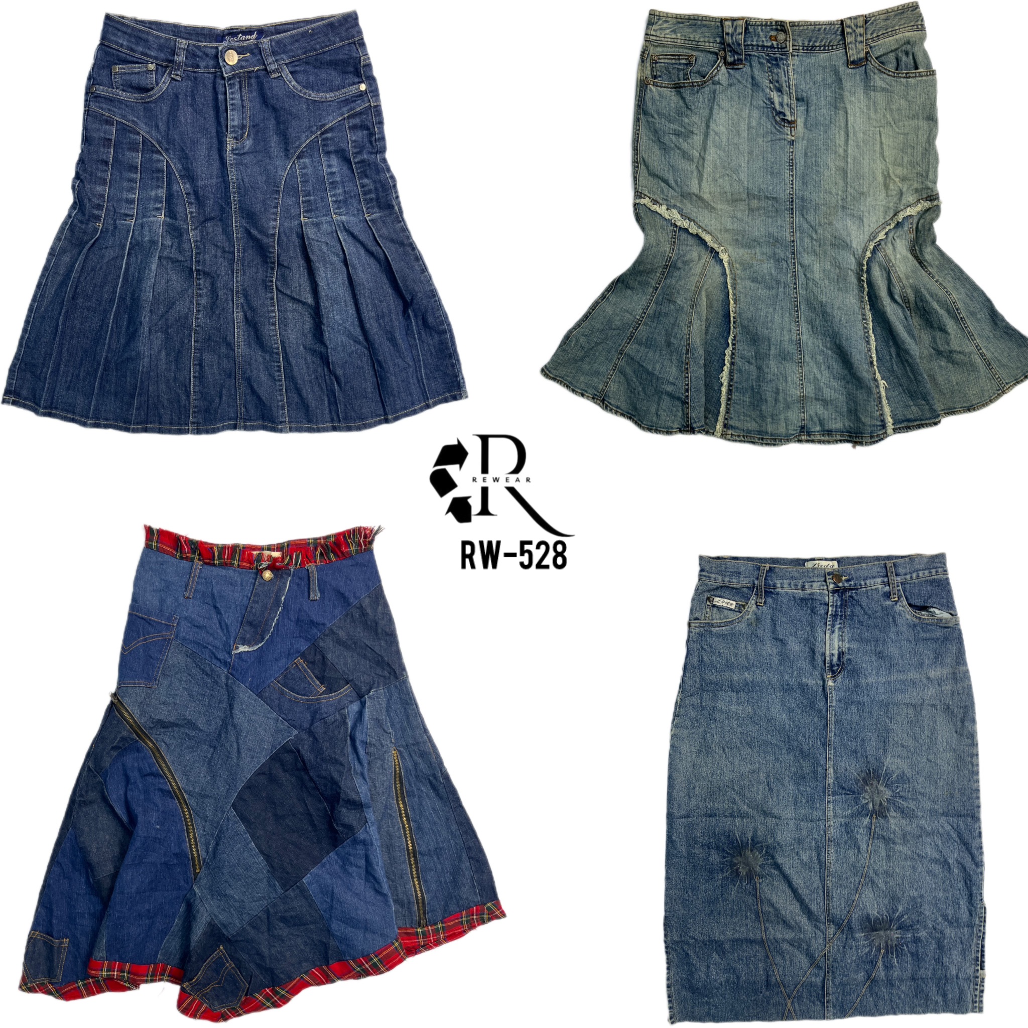 Jupes maxi en denim uniques Y2K (RW-528)