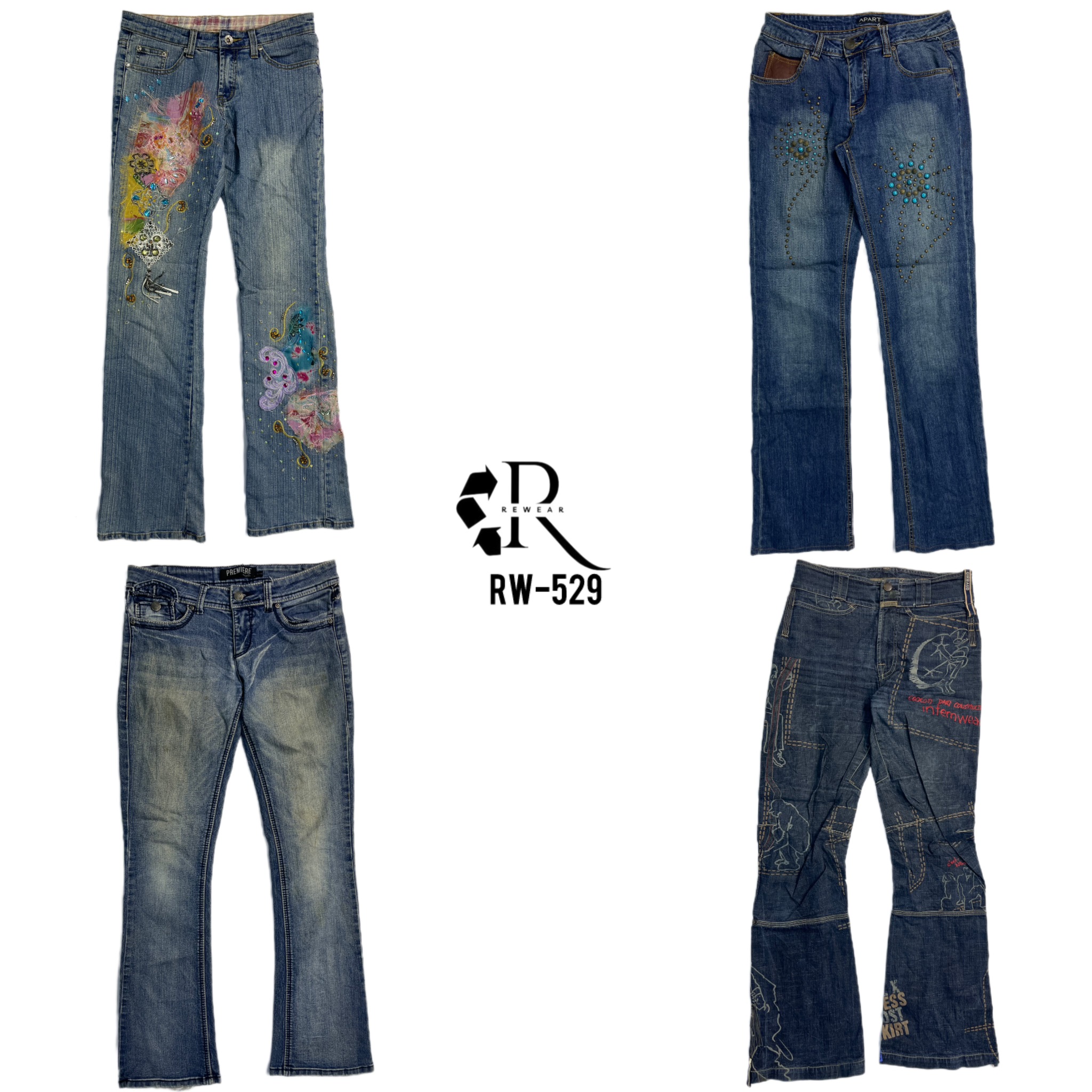 Y2K Jeans de Denim Únicos (RW-529)