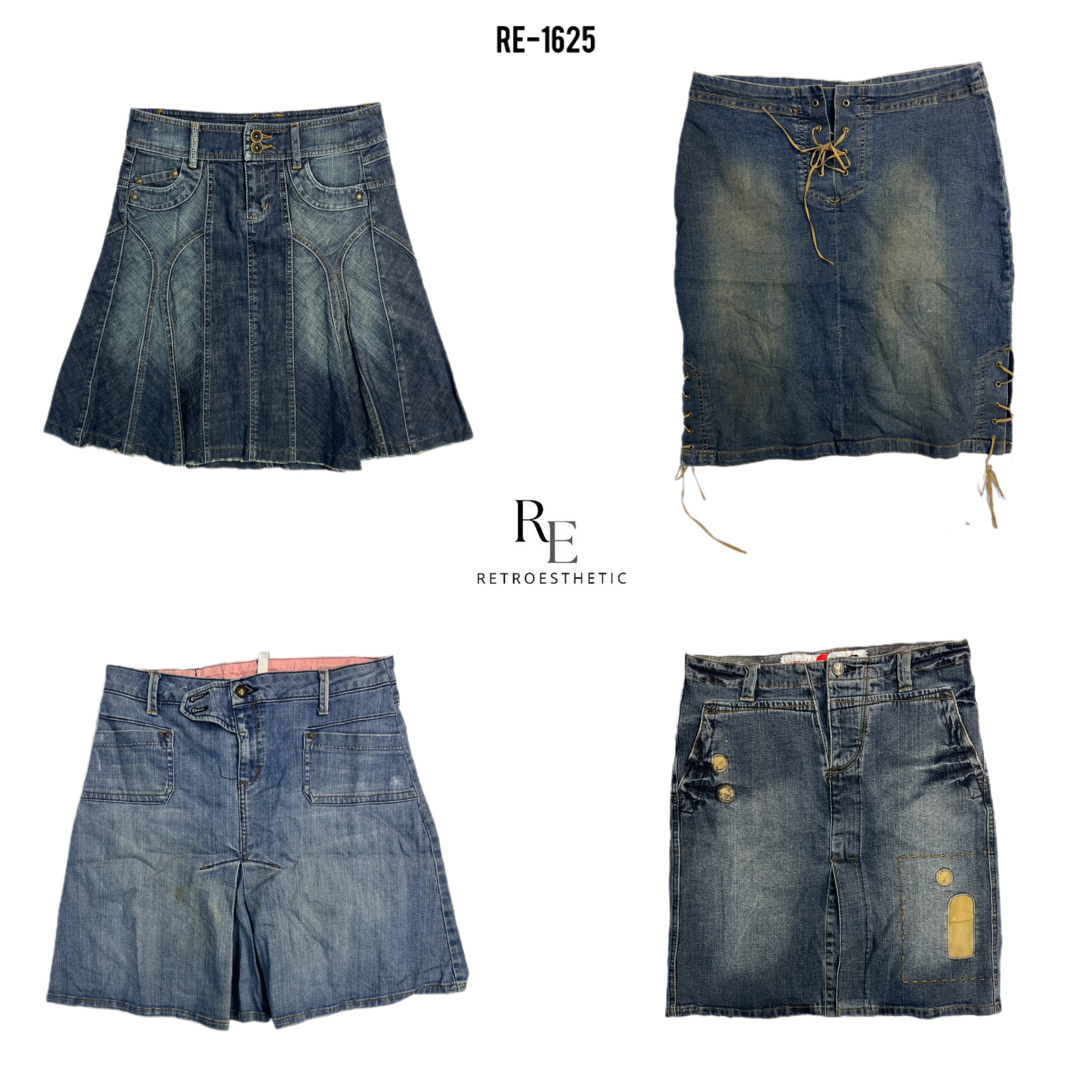 Jupes en denim mix Y2K IT Girl (RE-1625)