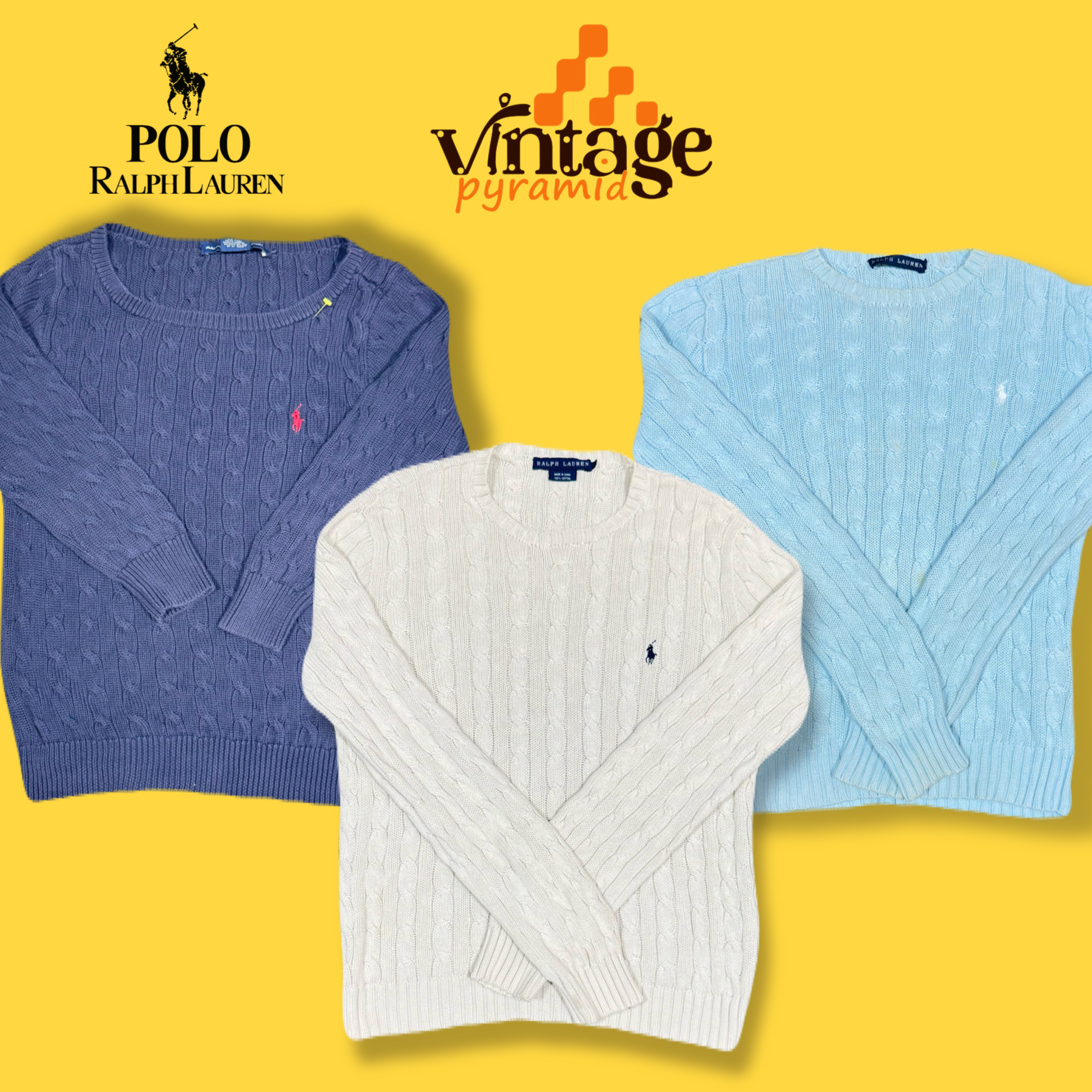 VPX47 Ralph Lauren Pull en maille torsadée / Col roulé
