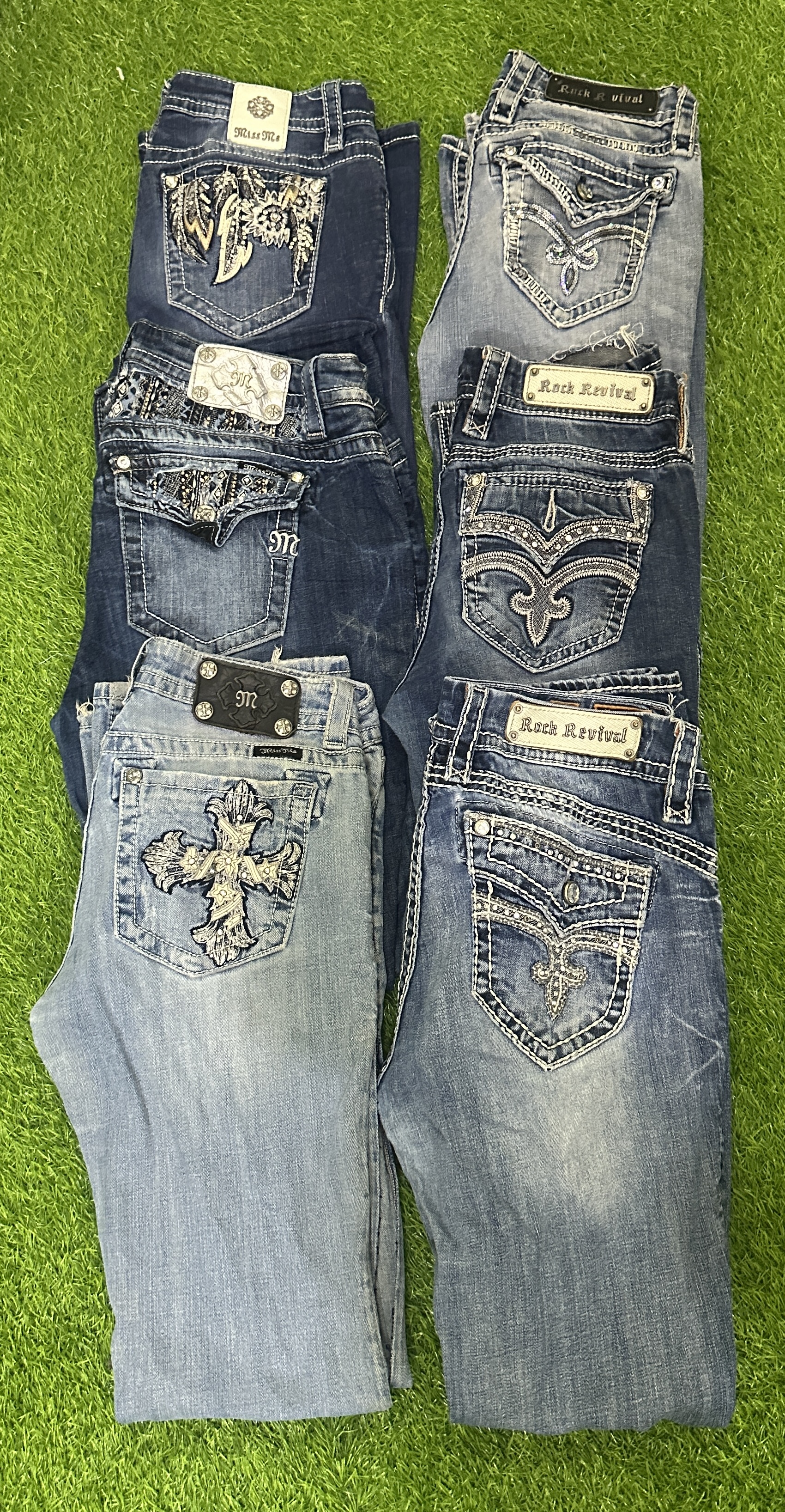 Miss me and rock revival flared jeans