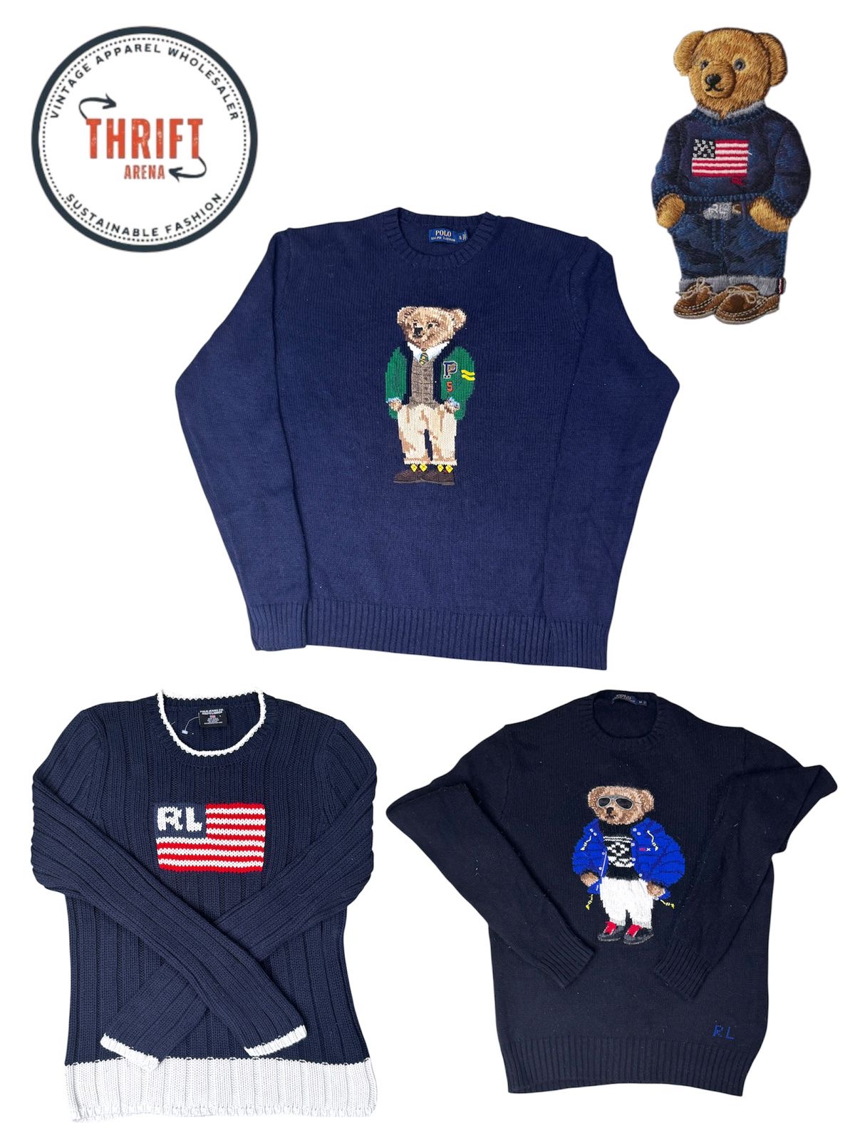 T1187 Ralph Lauren Bär/Flagge/Schal