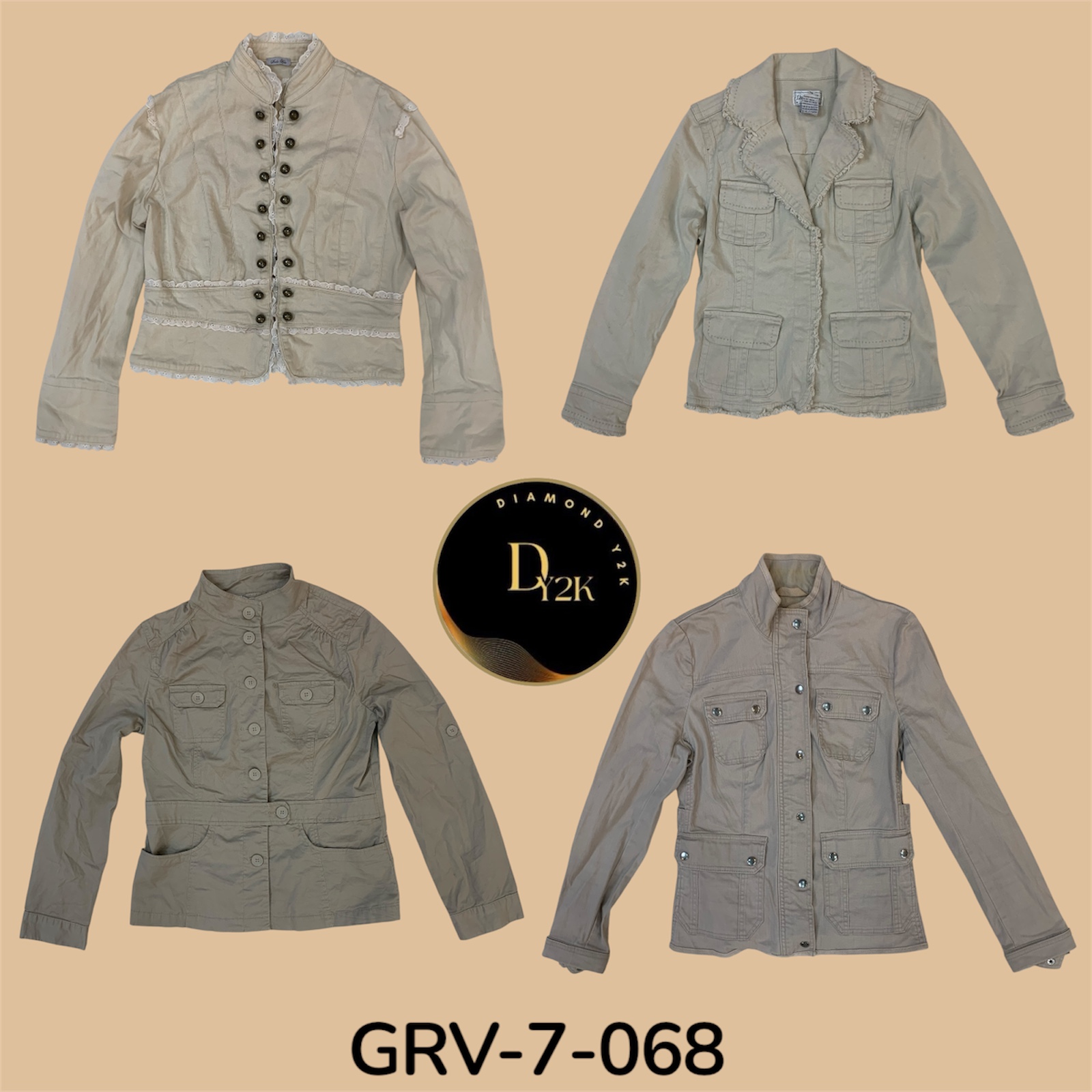 Y2K Cotton Jacket for Women – Vintage 2000s Style, Lightweight & Classic Fit (GRV-7-068)