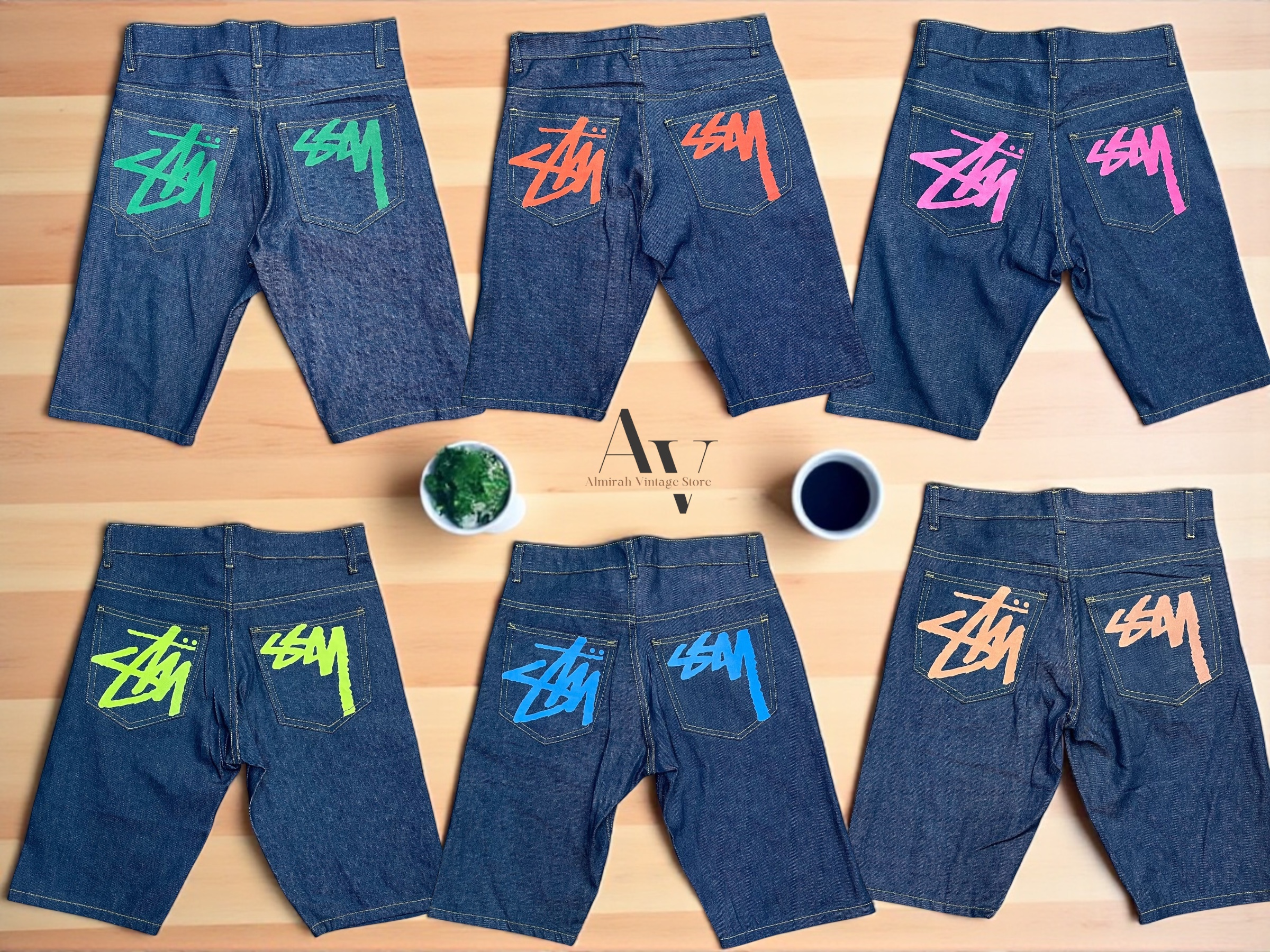 Stussy rework style Colour print stussy Shorts