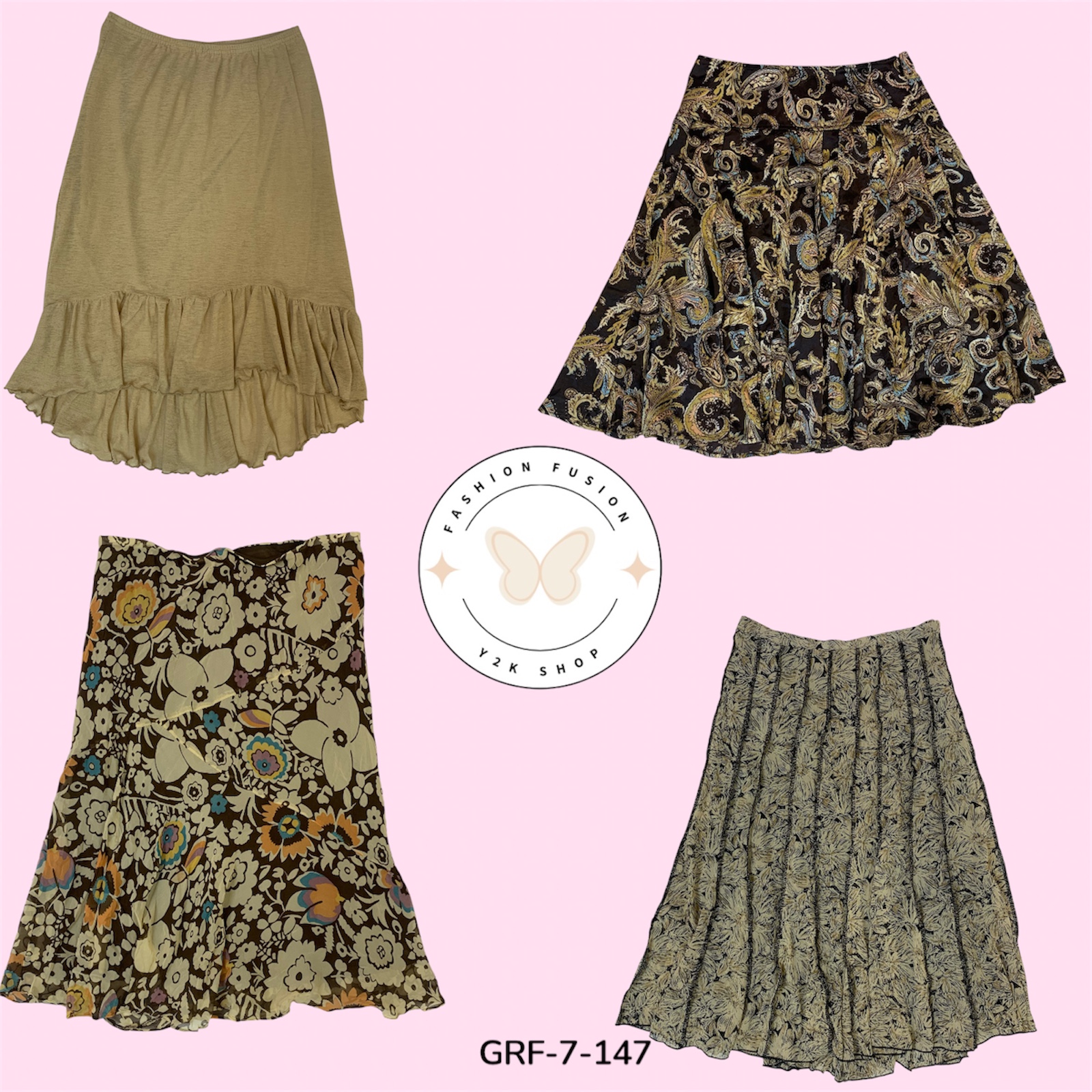 Chic Brown Printed Skirt for Everyday Looks (GRF-7-147)