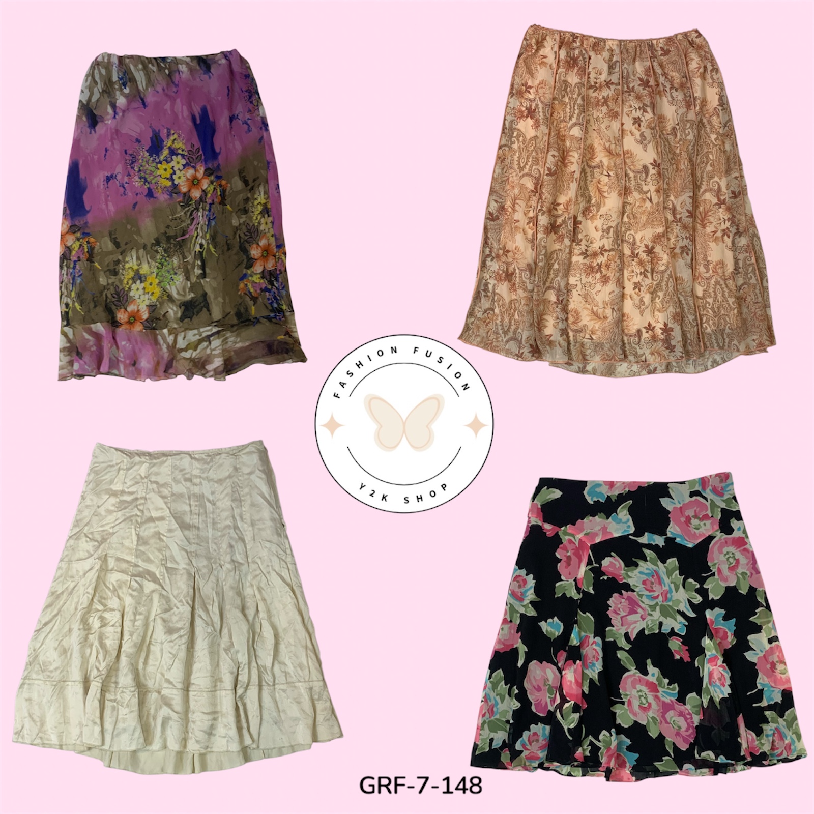 Chic & Bold: Fast Fashion Mix Print Skirt (GRF-7-148)