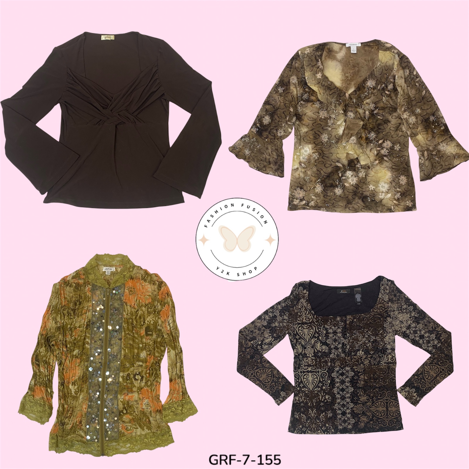 Fast Fashion Must-Have | Brown Printed Long Sleeve  (GRV-7-155)