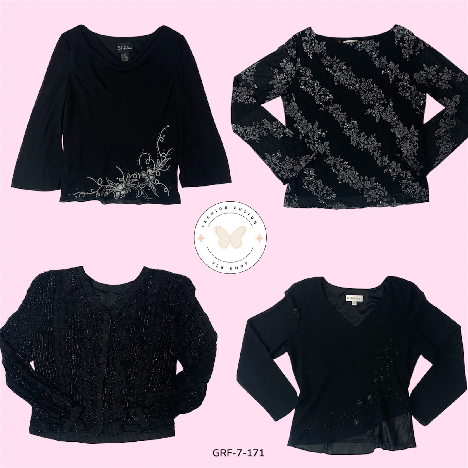 Trendy Black Printed Long Sleeve Top – Must-Have Fast Fashion (GRF-7-171)