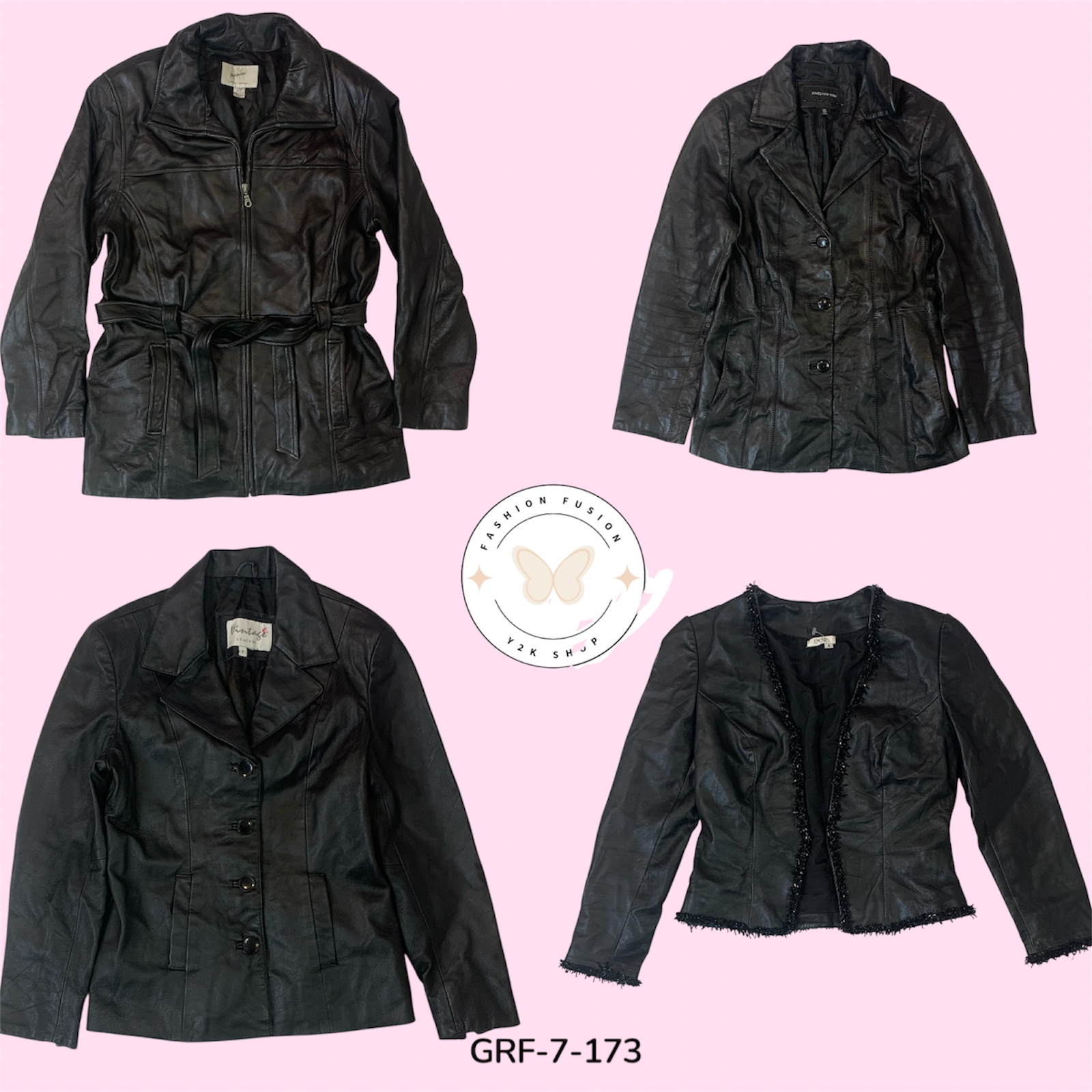 Trendy Black Leather Button-Up Jacket – Sleek & Stylish Outerwear (GRF-7-173)