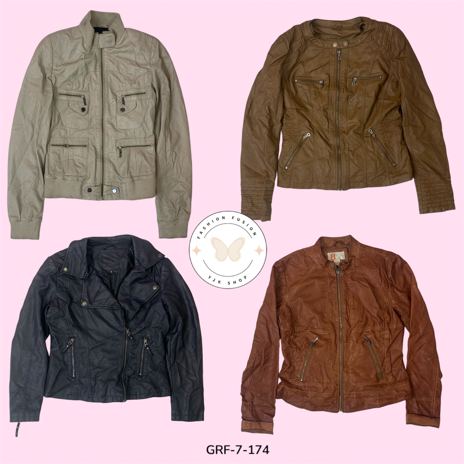 Trendy Black Leather Jacket with Mixed Zipper & Button Detail (GRF-7-174)