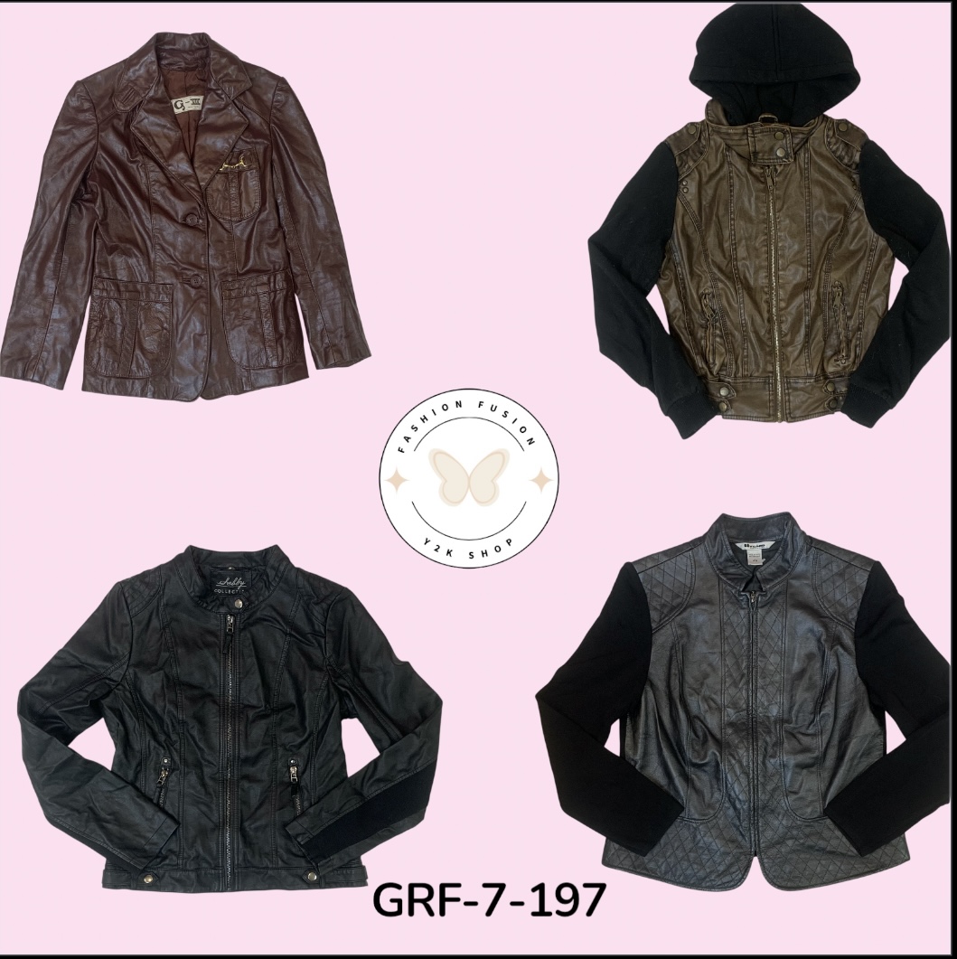 Fast Fashion Mix Zipper Biker Jacket – Trendy & Sleek (GRF-7-197)