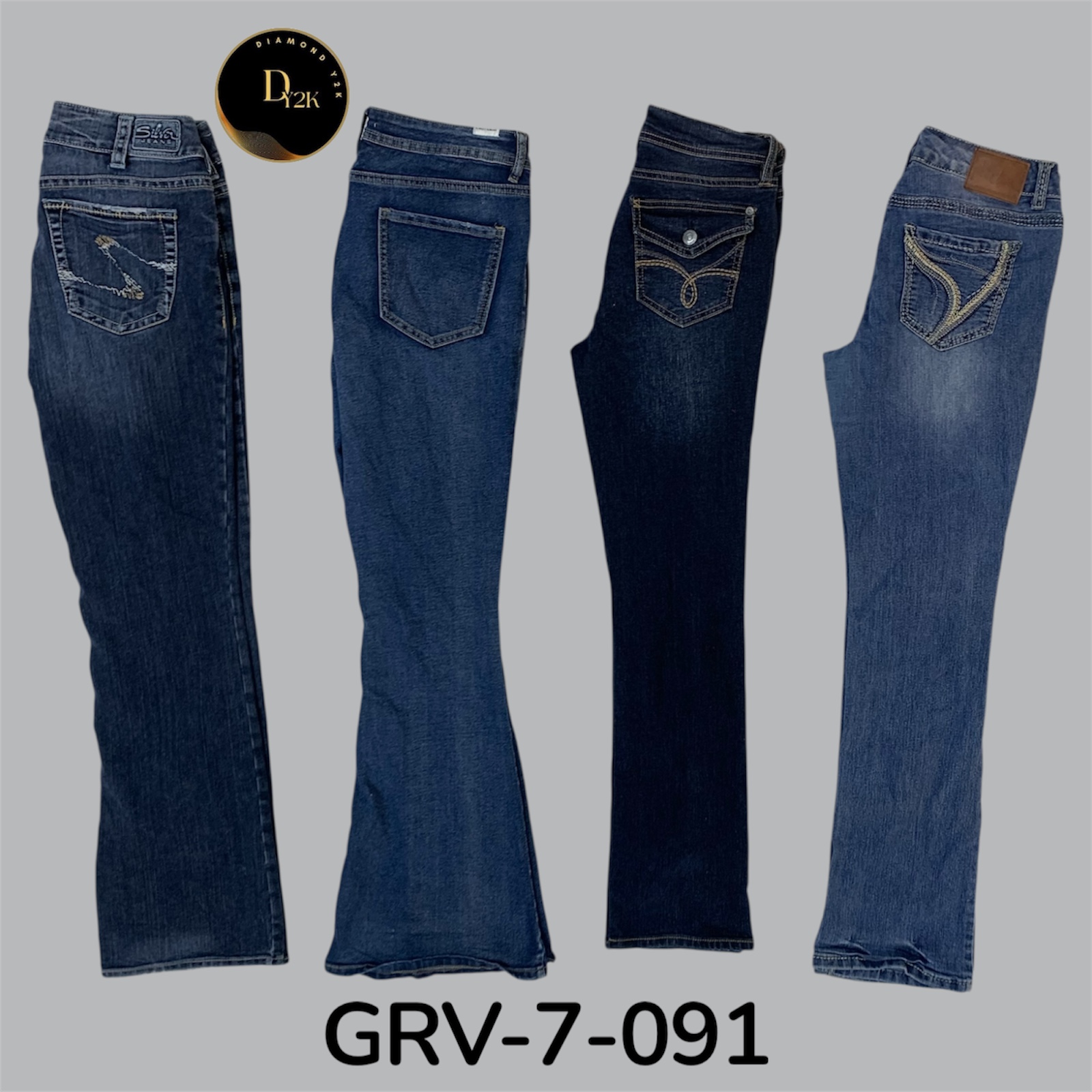 ヴィンテージブルーフレアジーンズ – レトロなエッジを持つクラシックデニム (GRV-7-091)