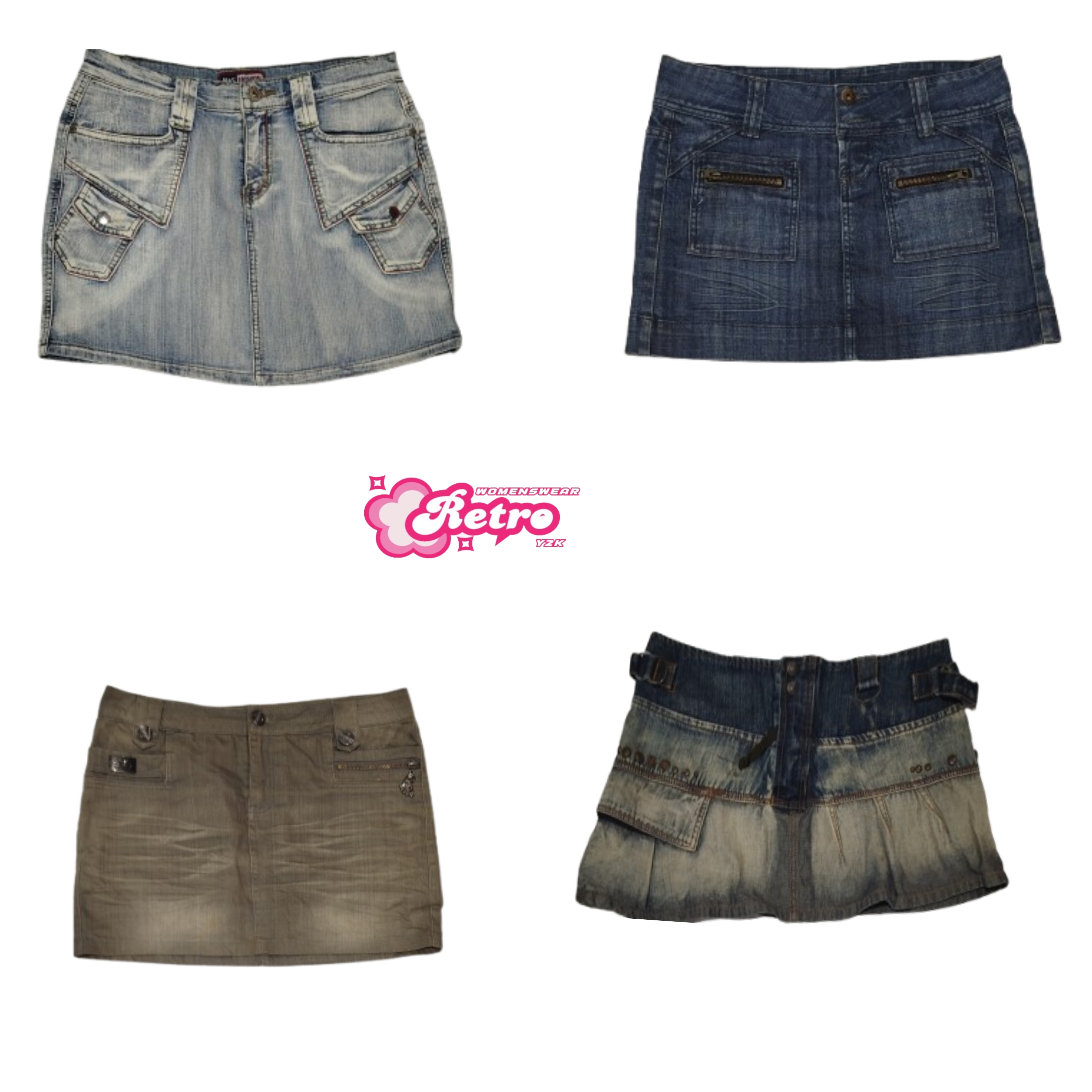 Mini Saias de Jeans Únicas Y2K