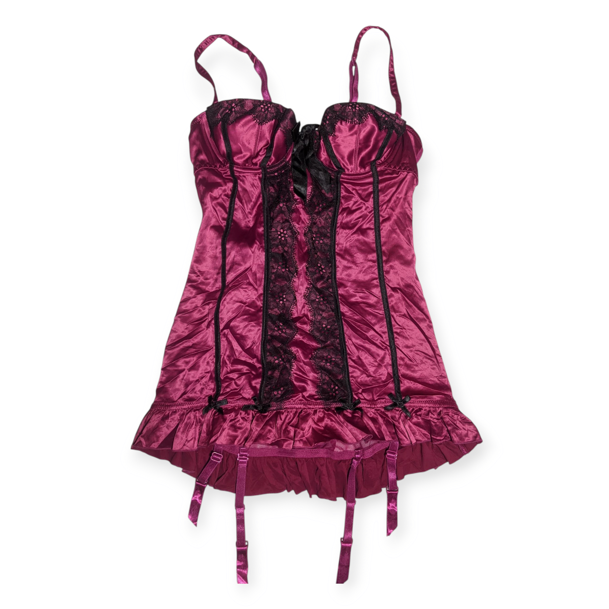 SAY#253 Y2K Babydoll Lingerie – Détails en satin et dentelle