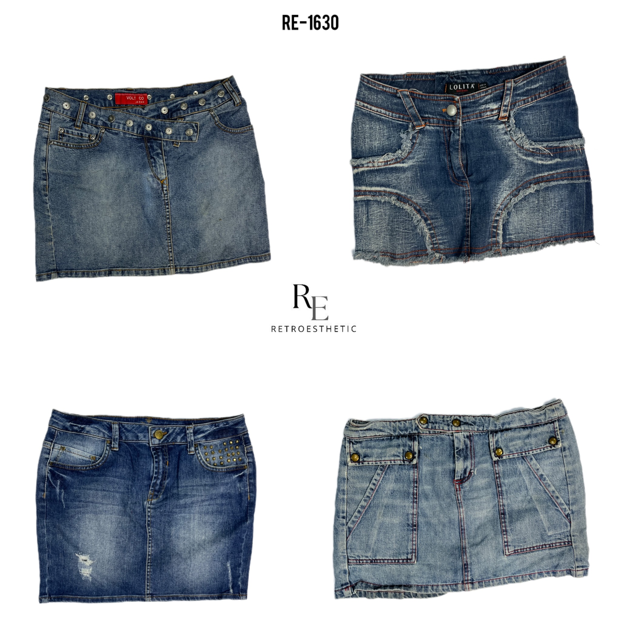 Y2K IT Girl Denim Mini Skirts (RE-1630)
