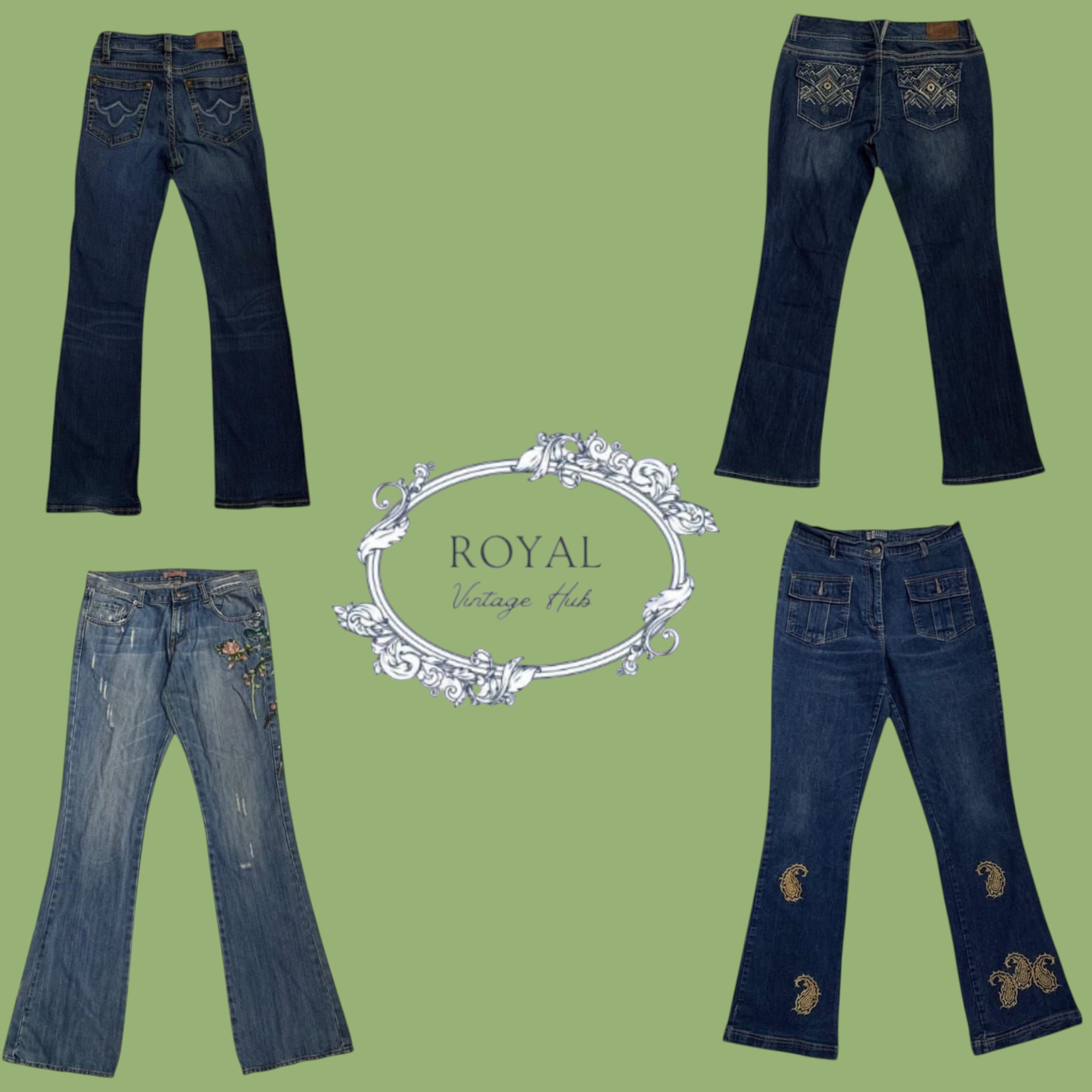 Jeans de campana de estilo Y2K (E)