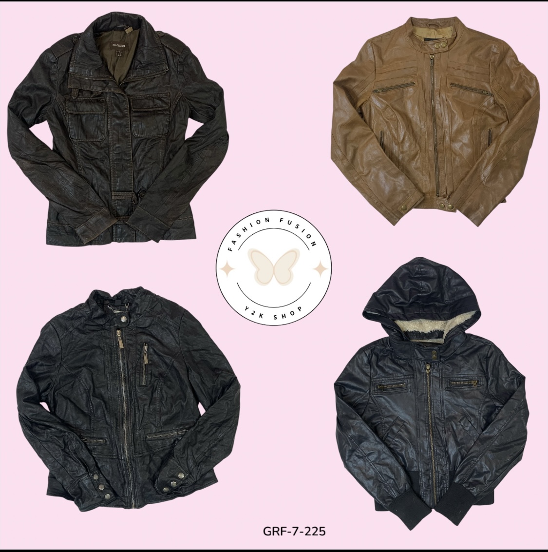 Giacca in Pelle Mix-Zip Edgy — Must-Have Pronta per la Strada (GRF-7-225)