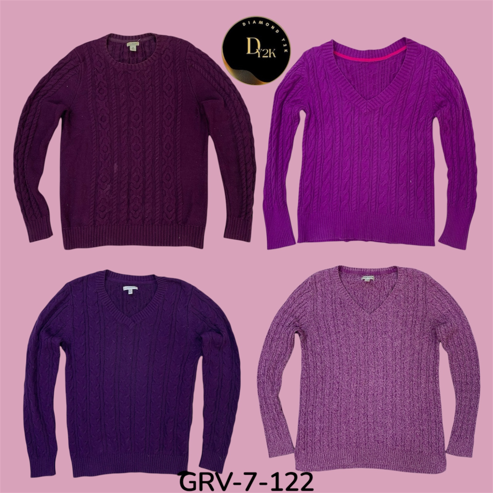 Gemütlicher lila Kabelstrickpullover – Perfekte Winterlage (GRV-7-122)
