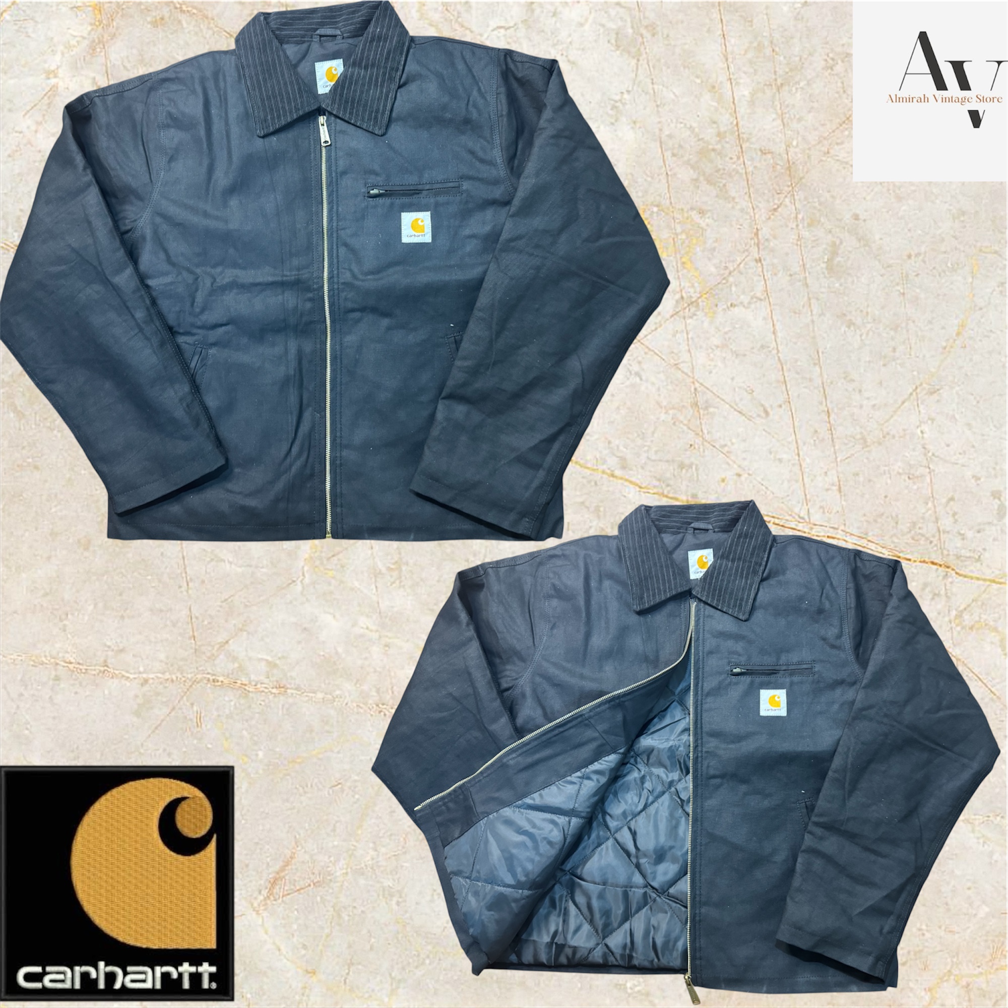 Carhartt Überarbeitung Stil schwarze Detroit Jacke