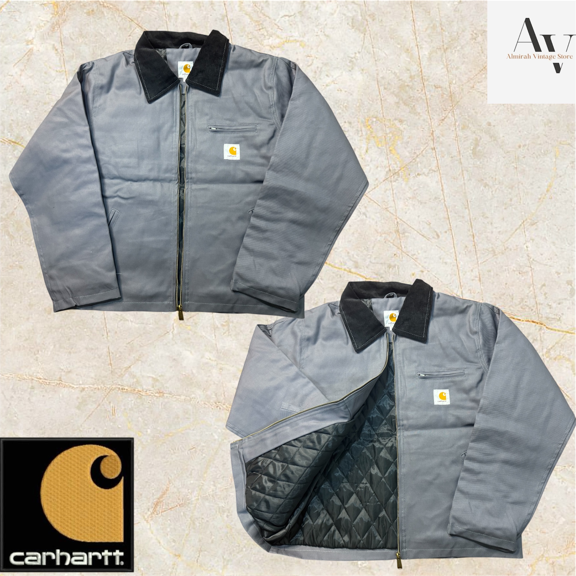 Vestes Detroit grises à style rework Carhartt