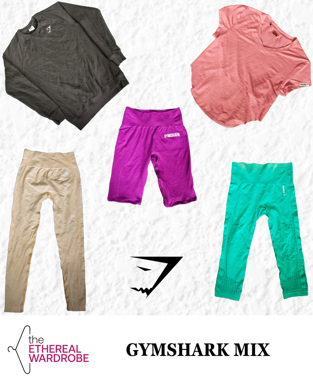 Gymshark Mix Athleisure Including Leggings, Capri, Shorts, Top and T-shirts Bundle of 25 pcs.