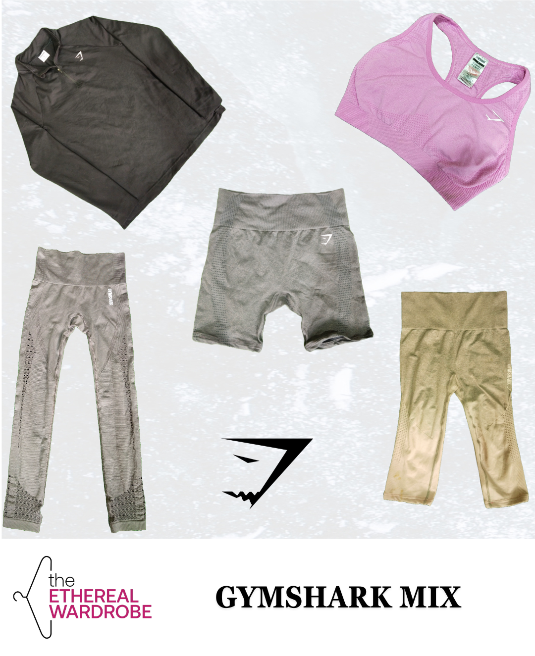 Gymshark Mix Athleisure Including Leggings, Capri, Shorts, Tank Top, and T-shirts Bundle of 25 pcs.