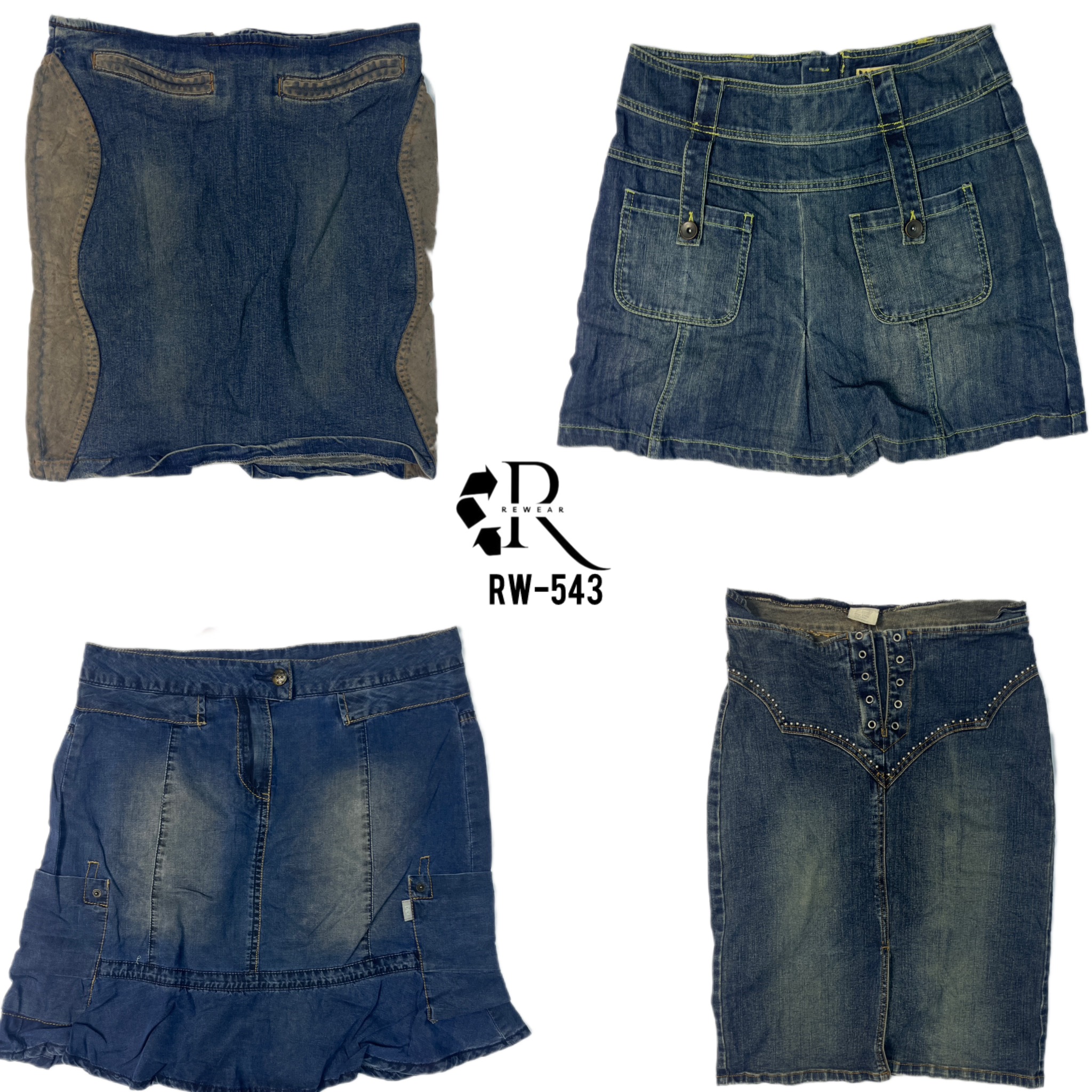 Y2K IT Girl Denim midi Skirts (RW-543)