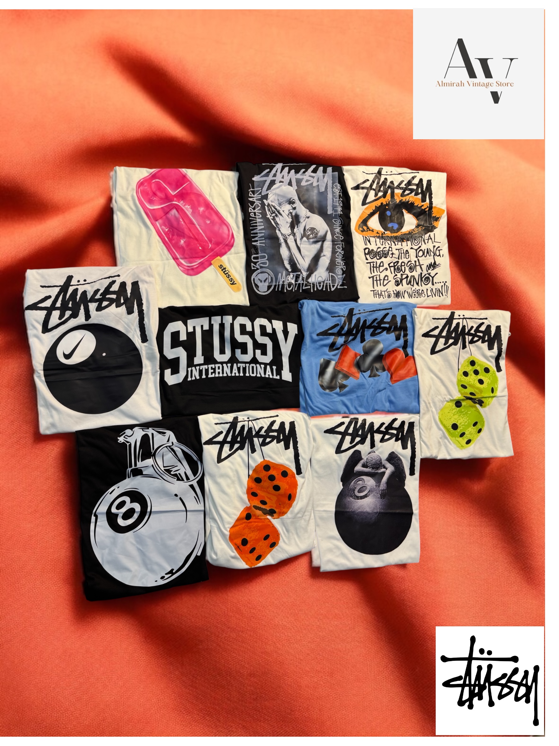 T-shirts mélangés au style retravaillé de Stussy