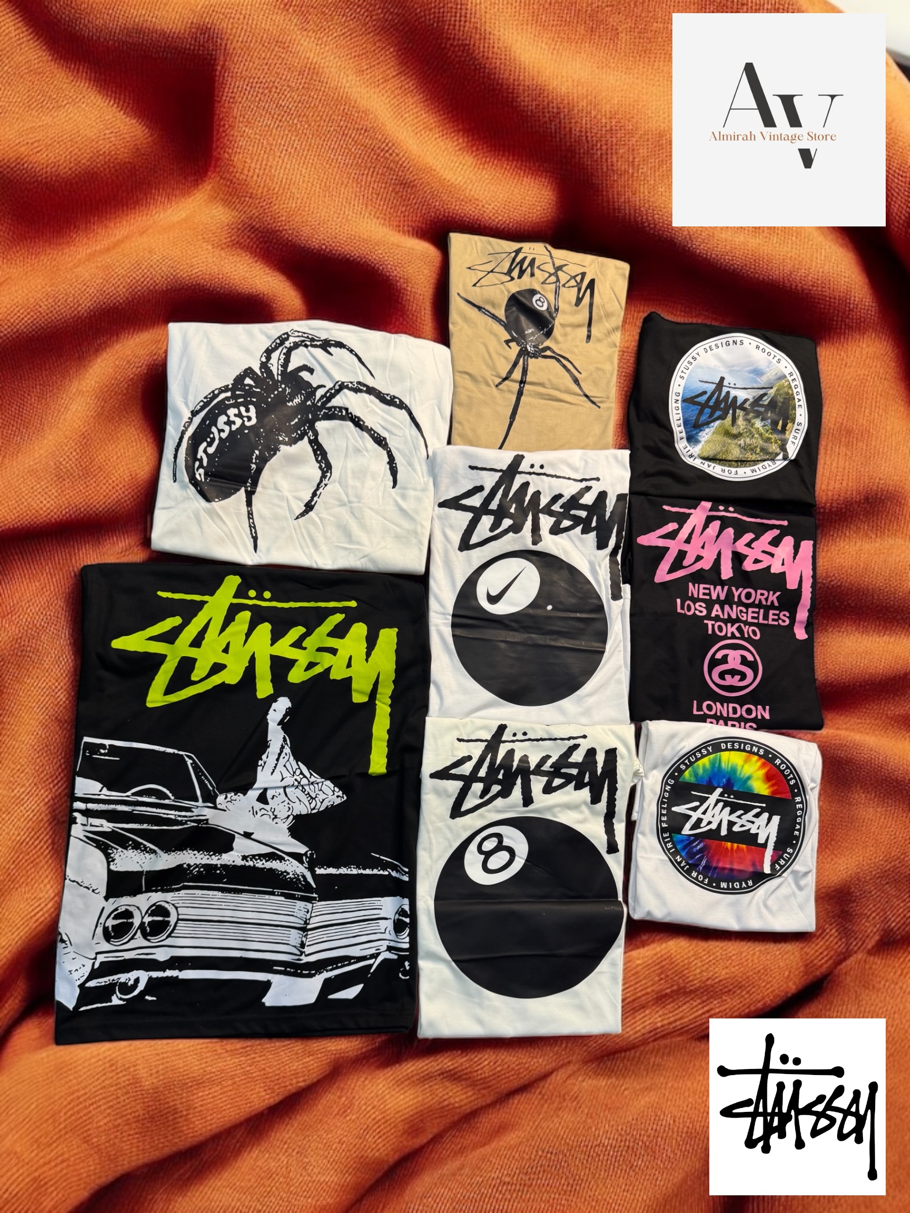 T-shirt à imprimé mélange de style retravaillé Stussy