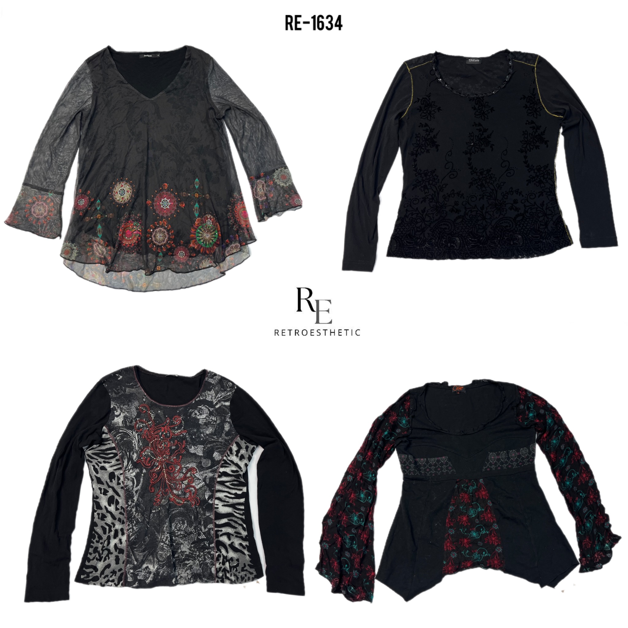 Y2K Gothic Langarmoberteile (RE-1634)