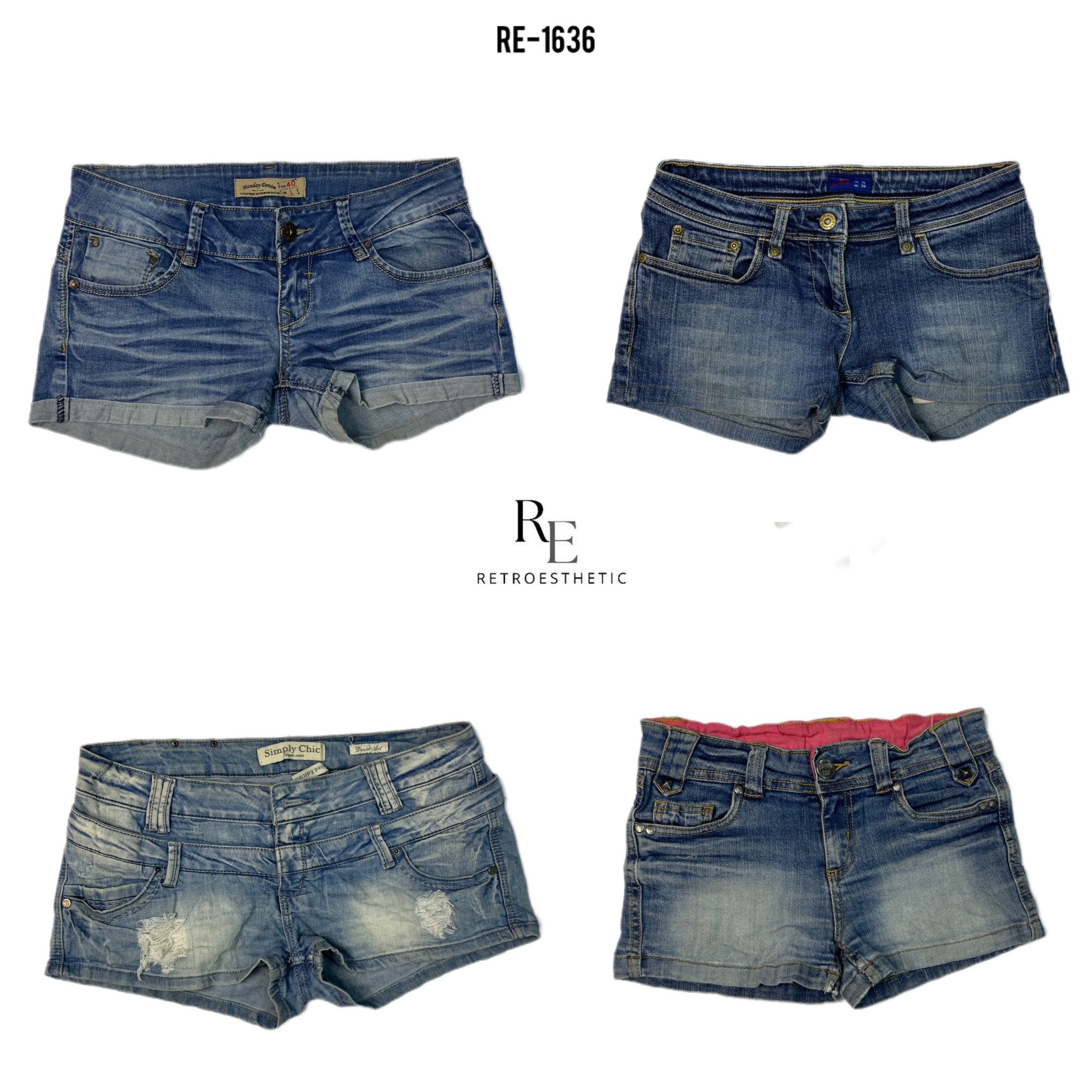 Y2K It Girl Era Denim shorts (RE-1636)