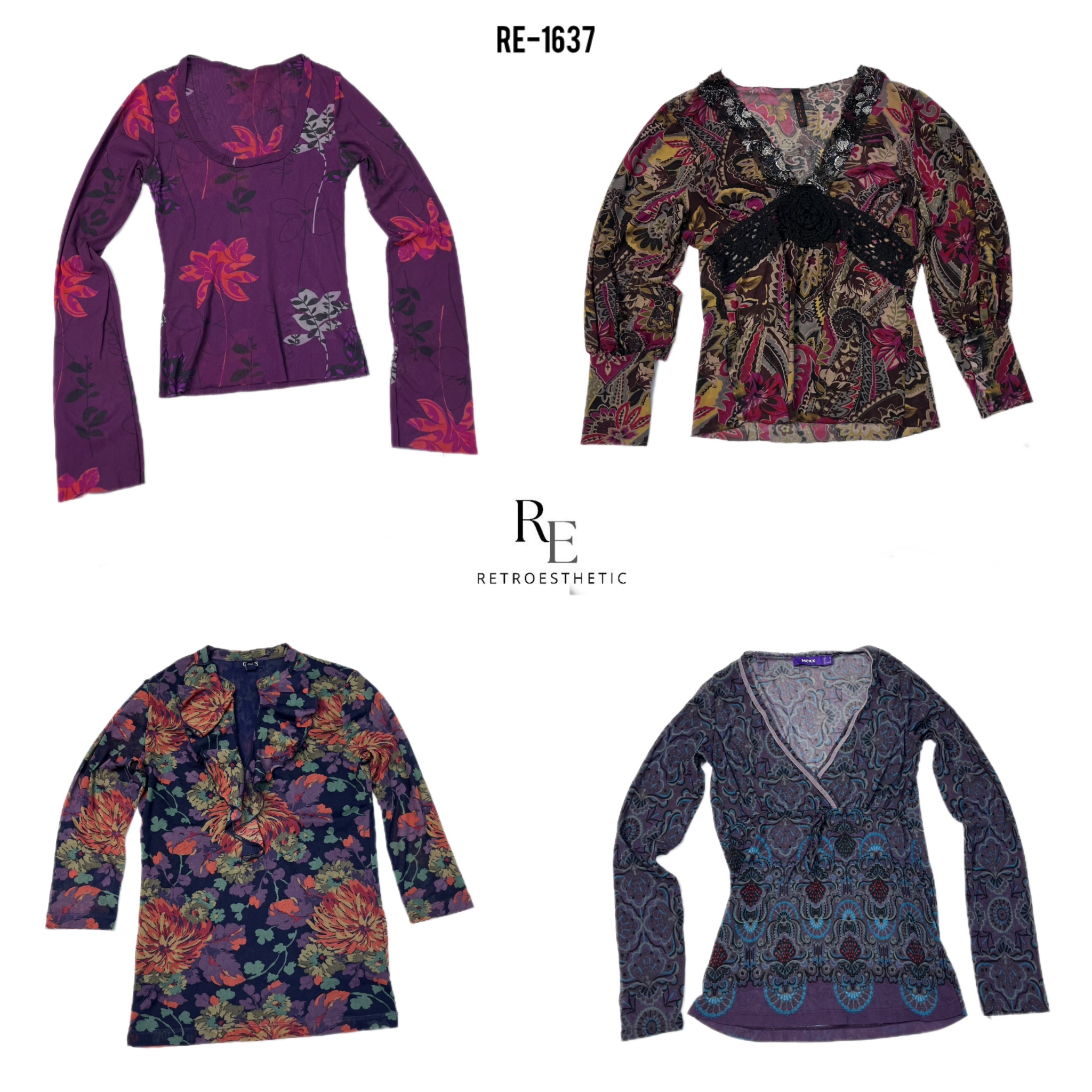 Y2K Mesh Vollselevs Tops (RE-1637)