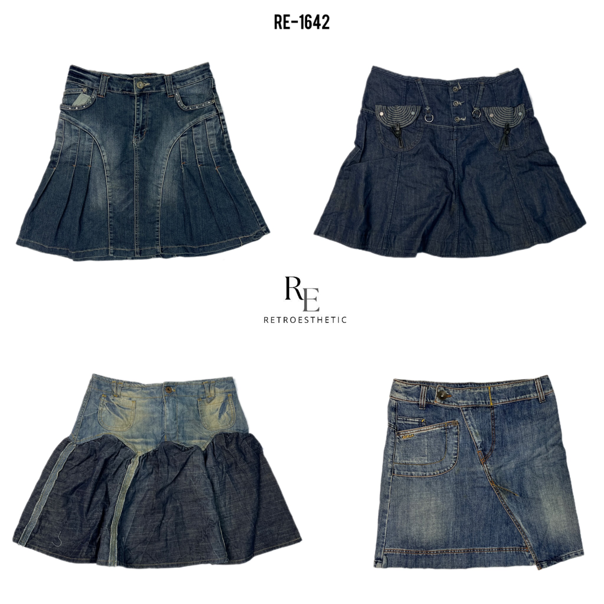 Y2K Britney Era Denim Midi Skirts (RE-1642)