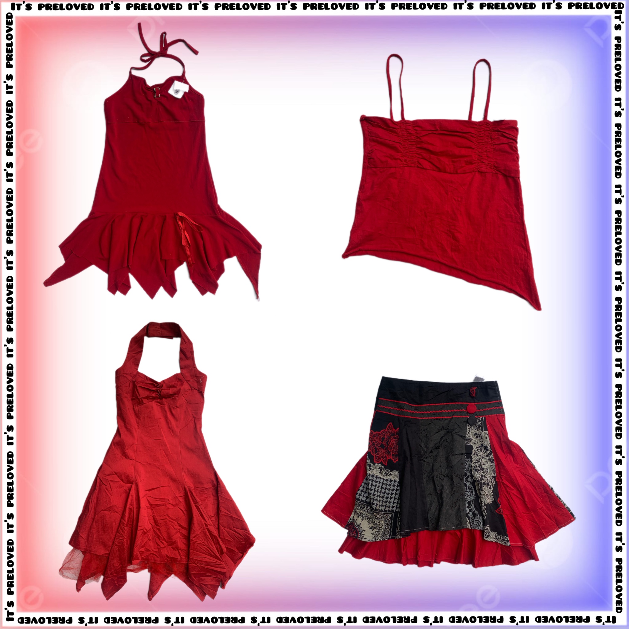 Crimson Spell collection bold reds, deep emotions, and bewitching beauty. (Dresses, Tops, Skirts) (SS-1090)
