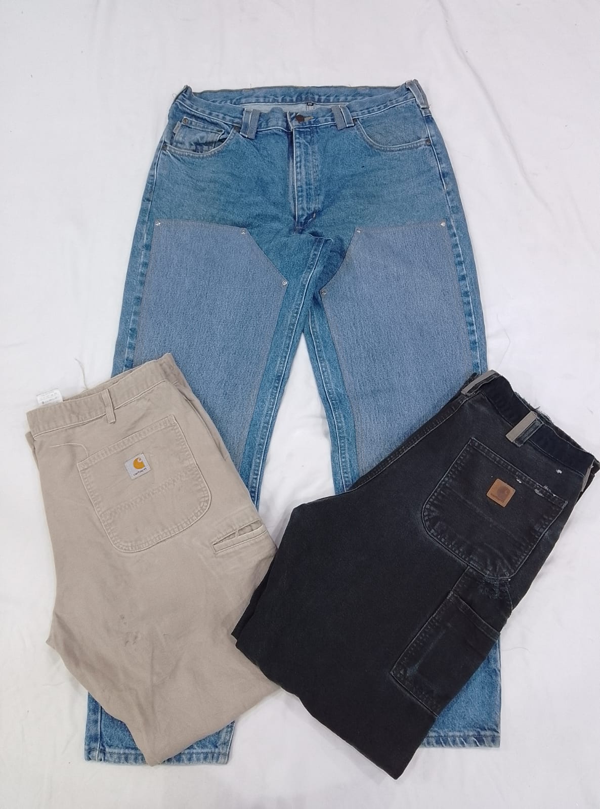 CR4618 Ensemble de pantalons à double genou Carhartt et Dickies recyclés