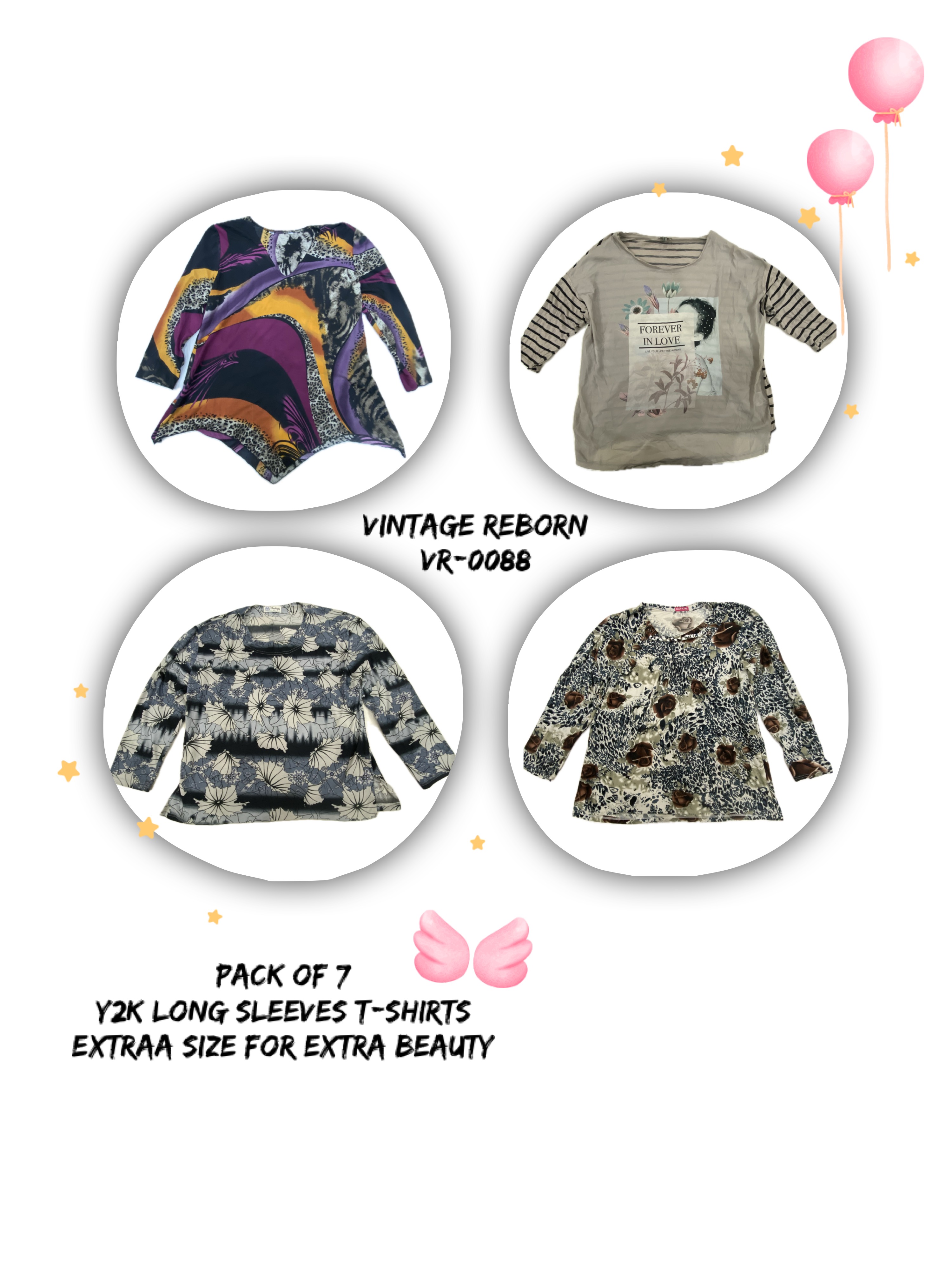 Y2K Oversized Tees for Extraa Beauty (VR-0088)