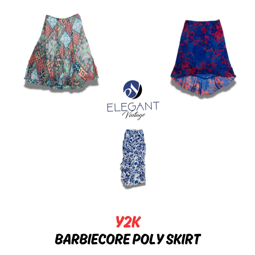 Y2K Barbiecore Poly Skirts - EV0485