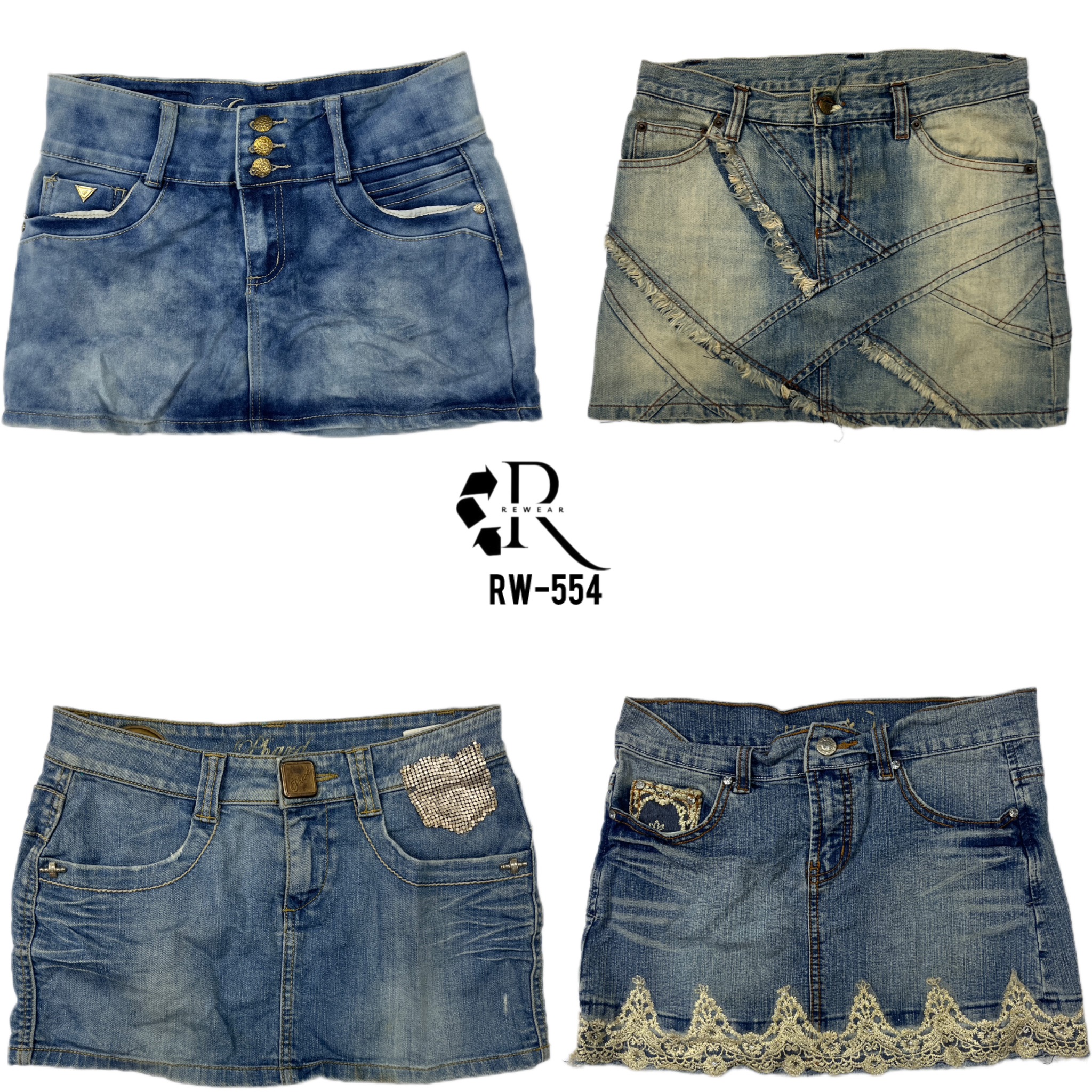 Gonna mini in denim unica Y2K IT Girl (RW-554)