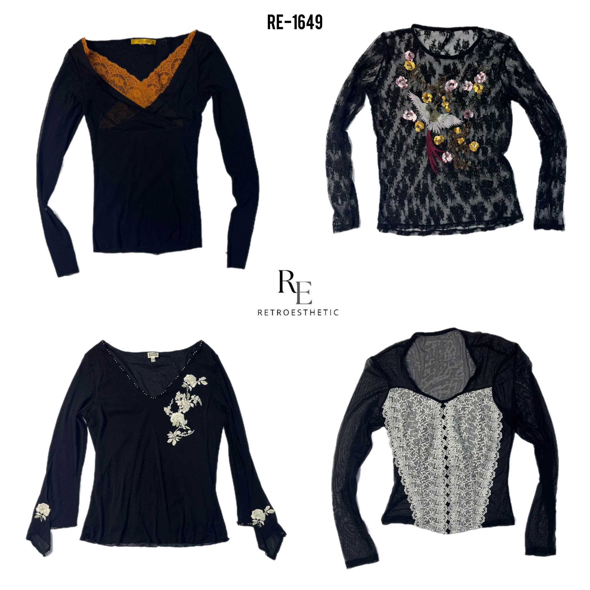 Y2k Black Gothic Fullsleeves tops (RE-1649)