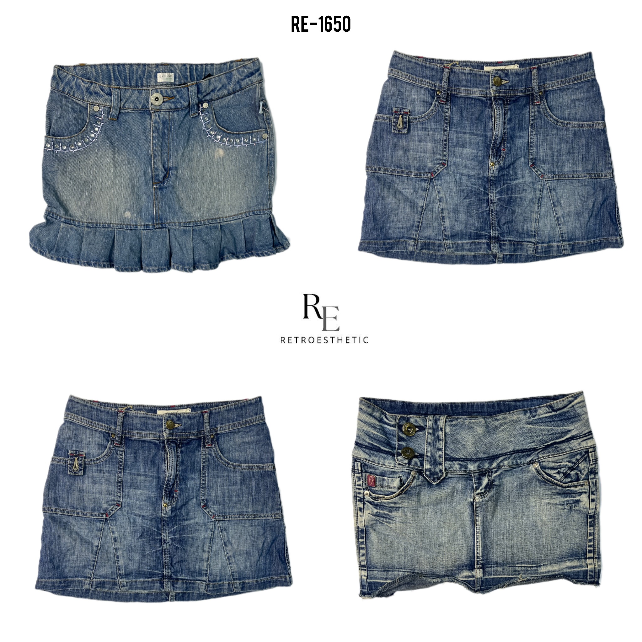 Y2k unique Mini Denim Skirts (RE-1650)