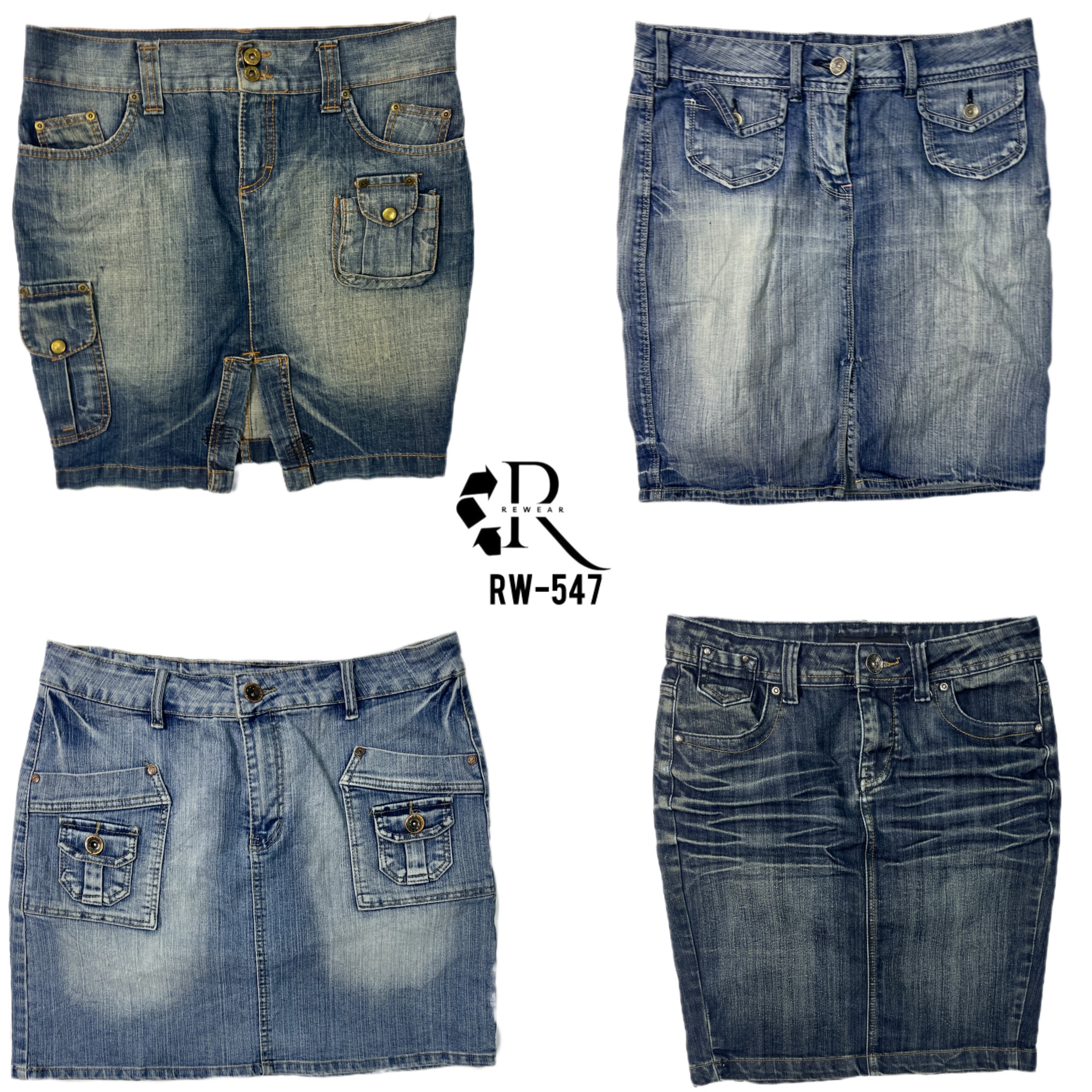 Gonne Midi di Jeans dell'Era Britney Y2K (RW-547)
