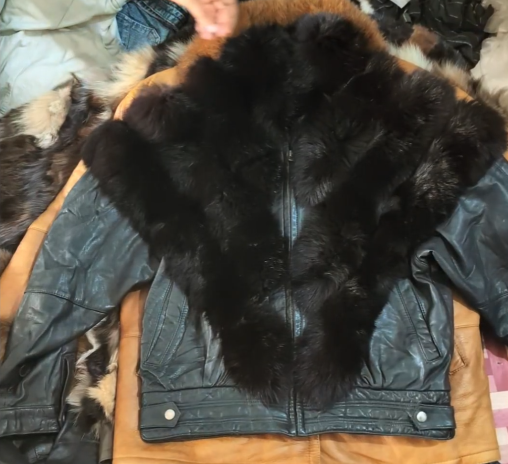 Leather fur jackets