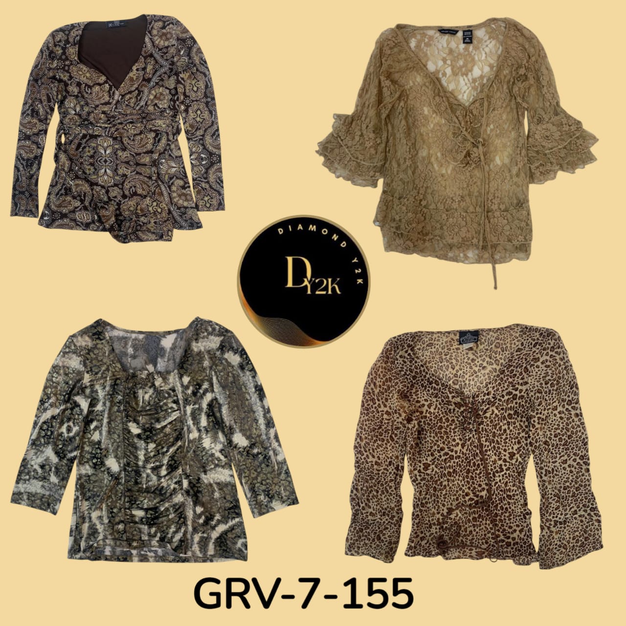 Chic Printed Long Sleeve Blouse – Lightweight, Stylish & Versatile Top (GRV-7-155)