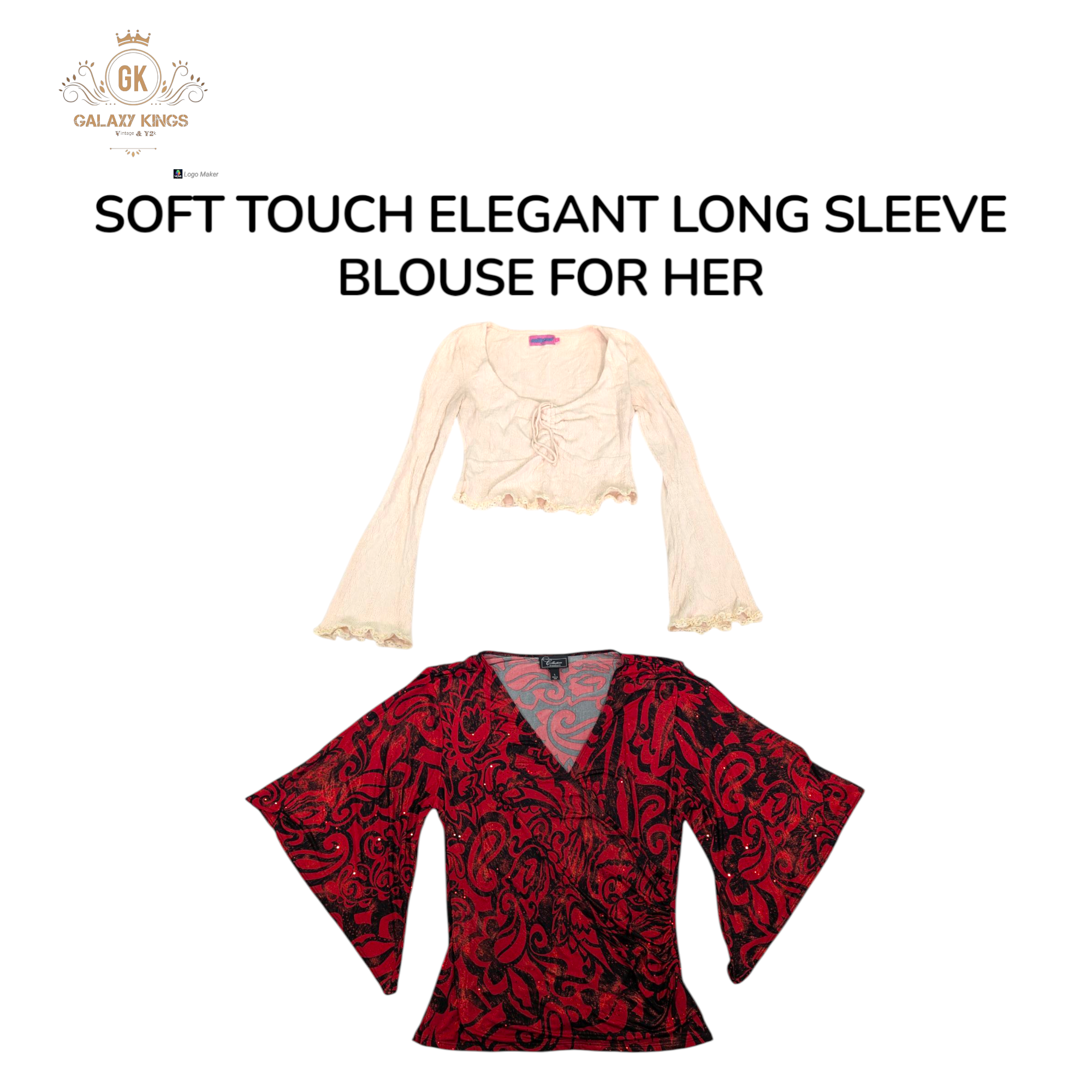 Soft Touch Elegant long Sleeve Blouses For Her